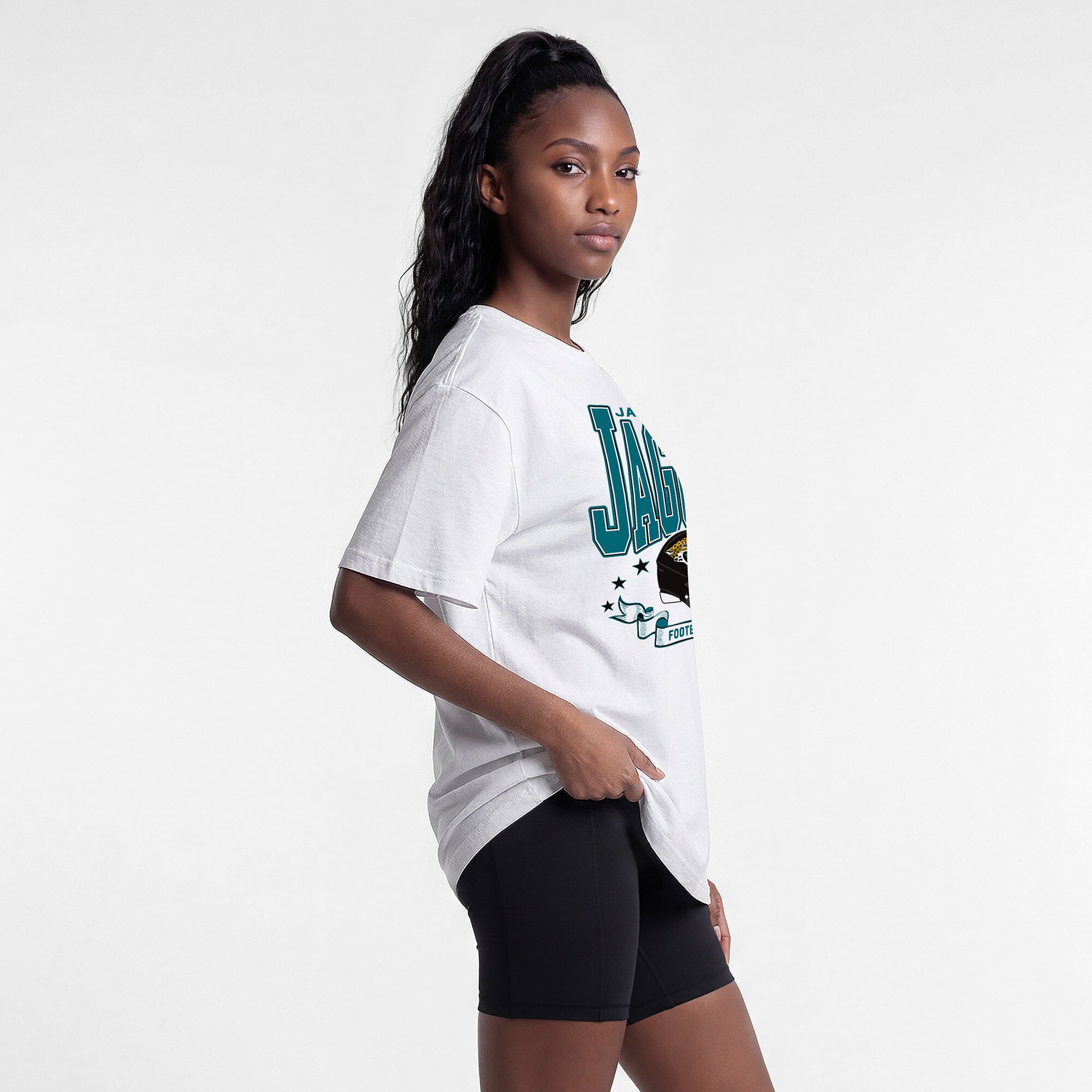 Women's Champion White Jacksonville Jaguars Oversized T-Shirt
