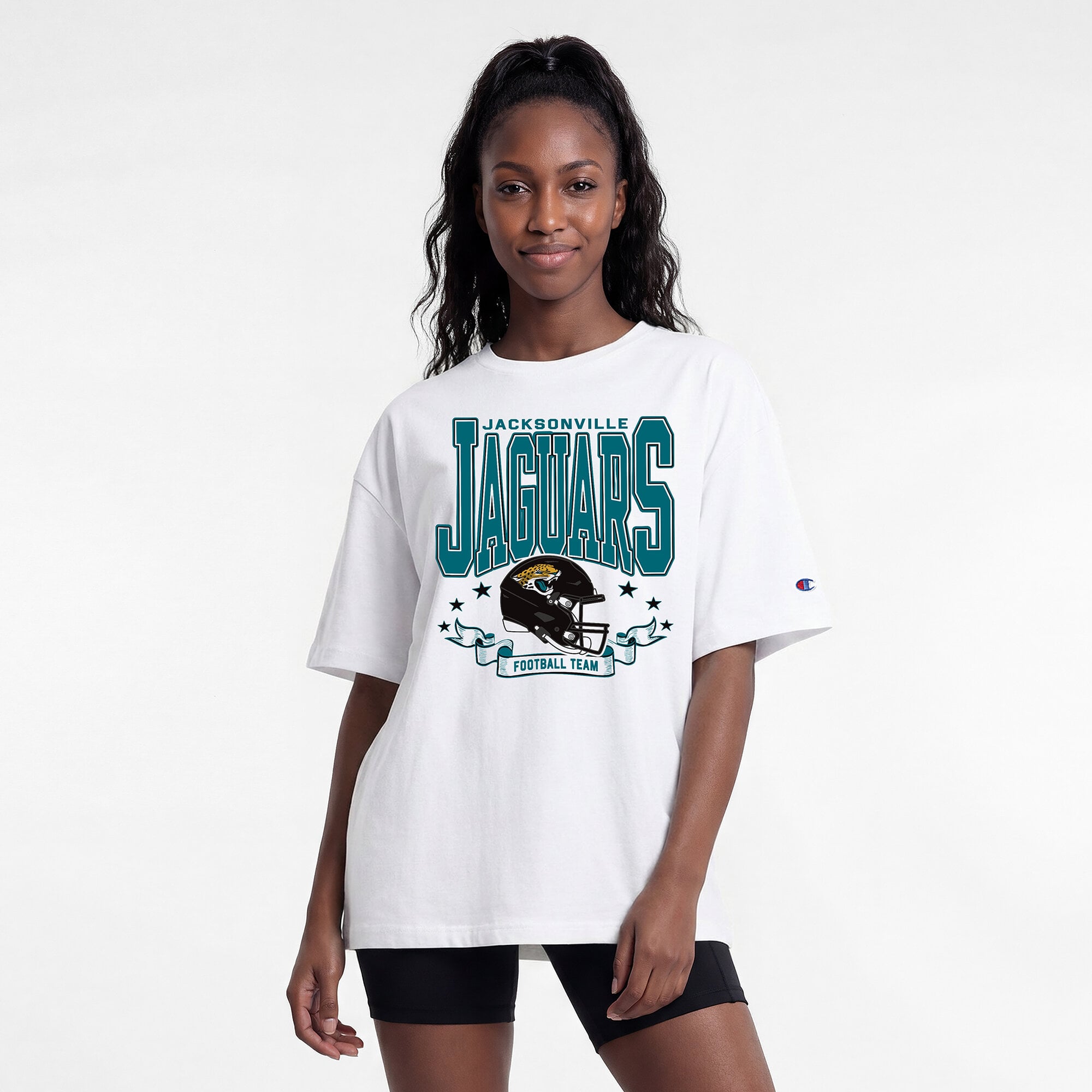 Women's Champion  White Jacksonville Jaguars Oversized T-Shirt