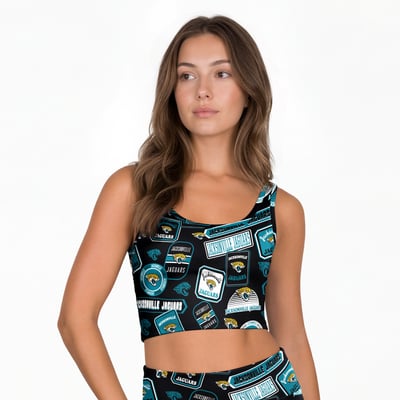 Jacksonville Jaguars Concepts Sport Women's Grady Allover Print Bralette - Black
