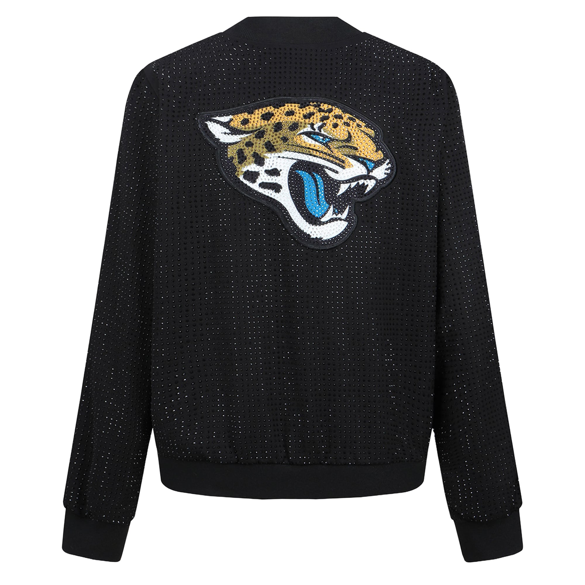 Veste bomber zippée intégrale FABGATING by Cuce noire Jacksonville Jaguars Crystal pour femme