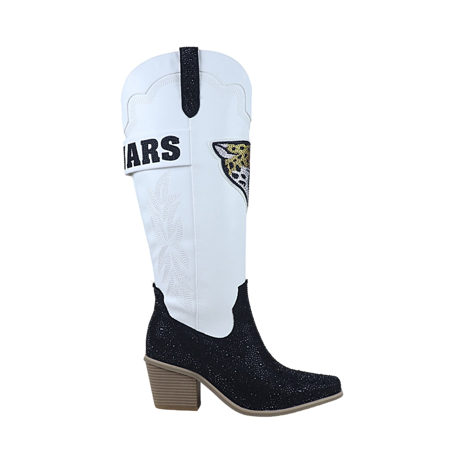 Bottes de cowboy FABGATING pour femmes par Cuce White Jacksonville Jaguars Crystal