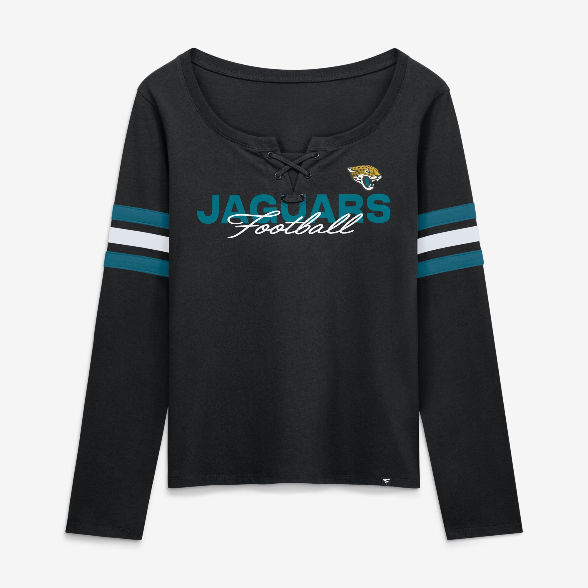 Women's Fanatics Black Jacksonville Jaguars Team First Coverage Scheme Lace-Up Long Sleeve T-Shirt
