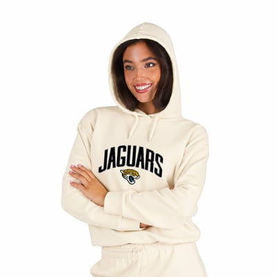  Jacksonville Jaguars Fanatics Women's Plus Size Hoodie & Pants Lounge Set - Cream