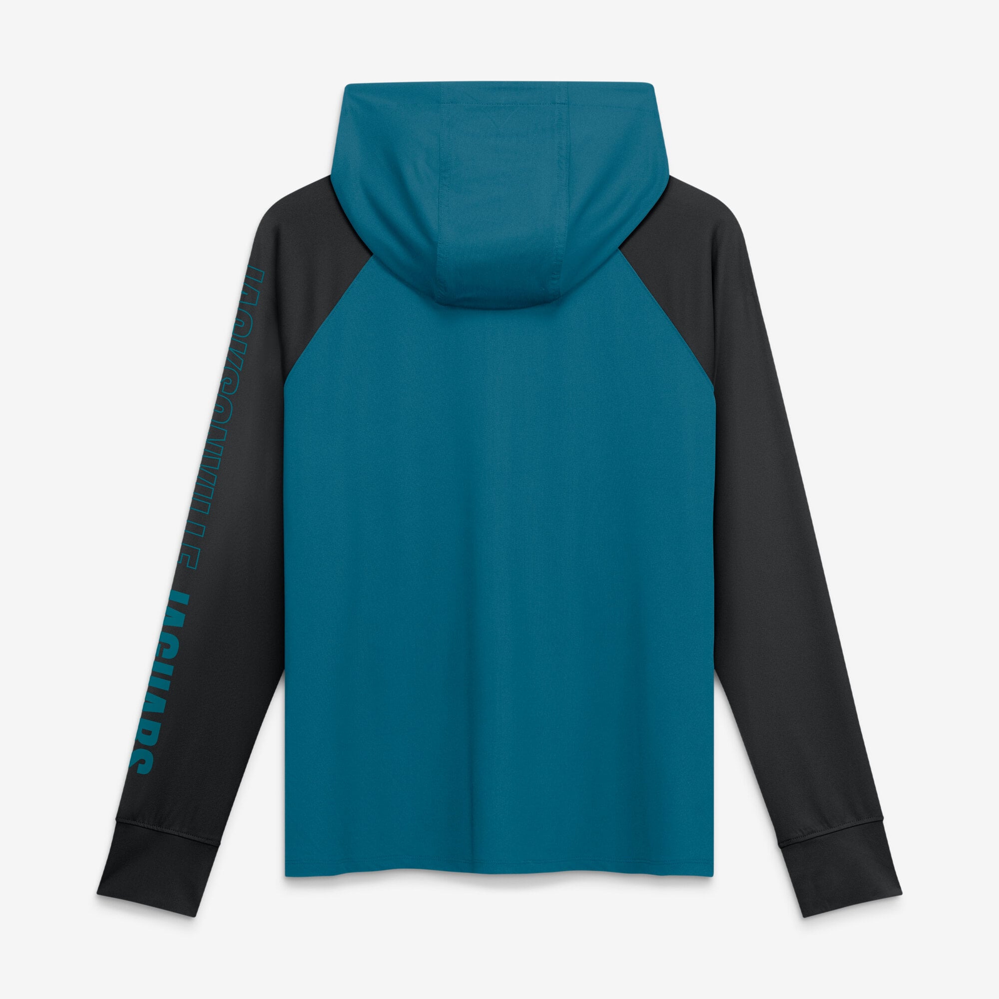 Sweat à capuche zippé raglan Fanatics pour femme, bleu sarcelle/noir, Jacksonville Jaguars Cornerback Blitz