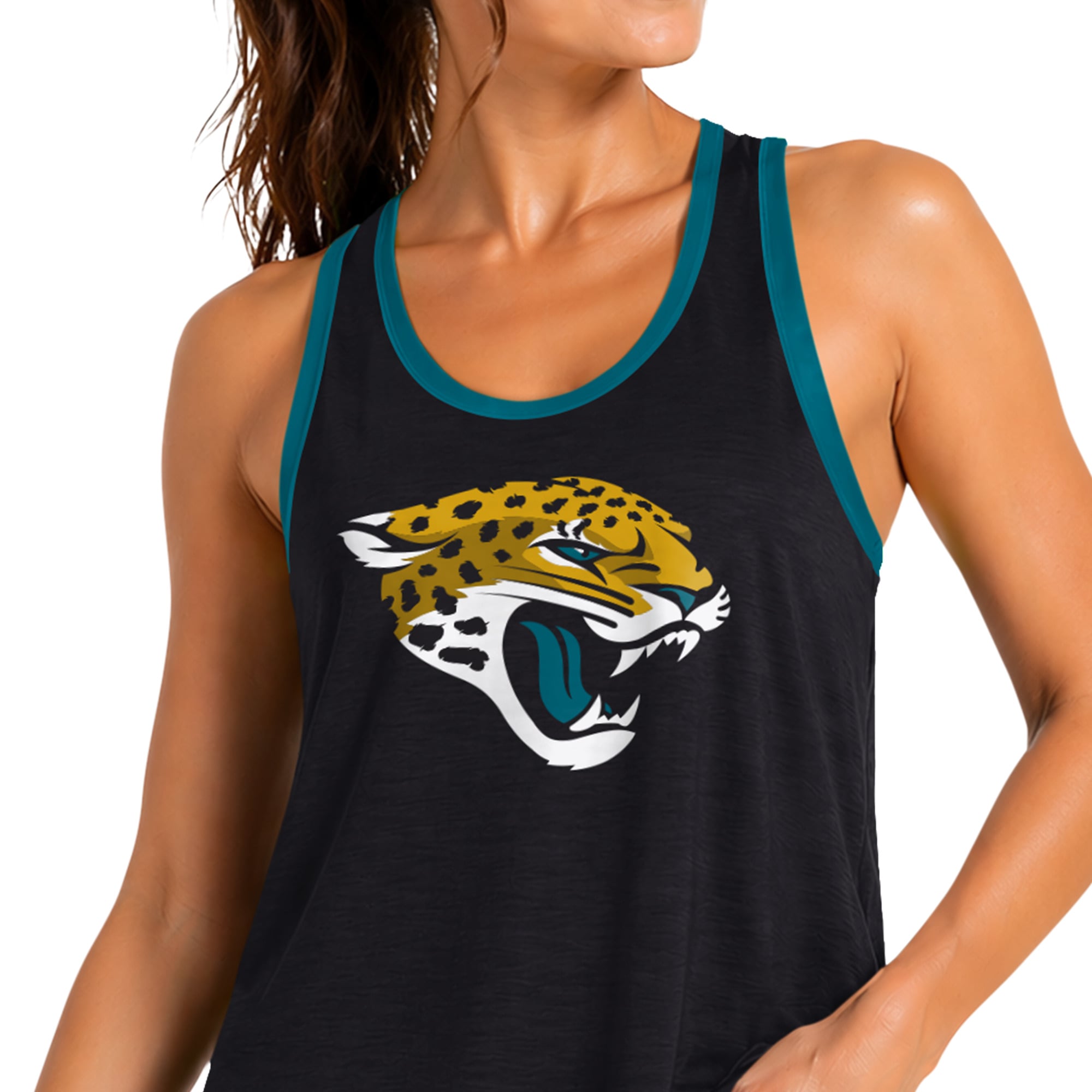 Women's G-III 4Her by Carl Banks Black Jacksonville Jaguars Tater II Racerback Tank Top