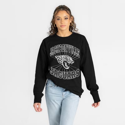 Jacksonville Jaguars Gameday Couture Women's Spotlight Oversized Long Sleeve T-Shirt - Black