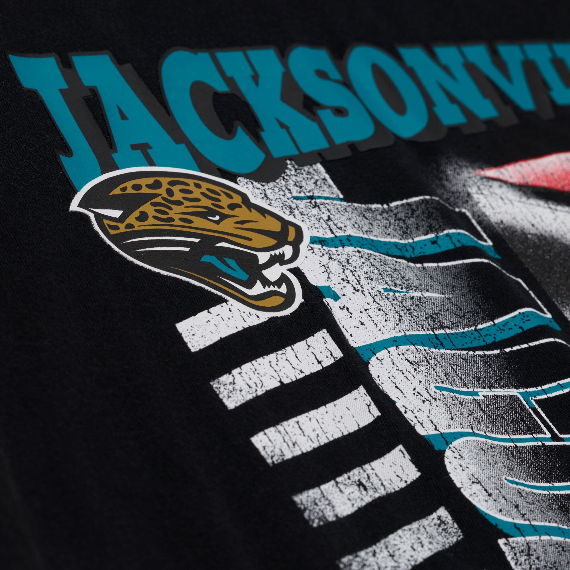 Women's Mitchell & Ness Black Jacksonville Jaguars Street Graphic Boxy Cropped T-Shirt