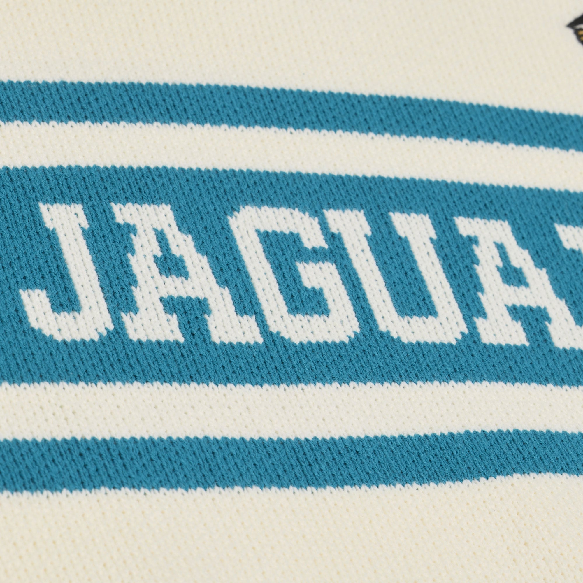 Women's Mitchell & Ness Cream/Teal Jacksonville Jaguars Retro Roots V-Neck Sweater