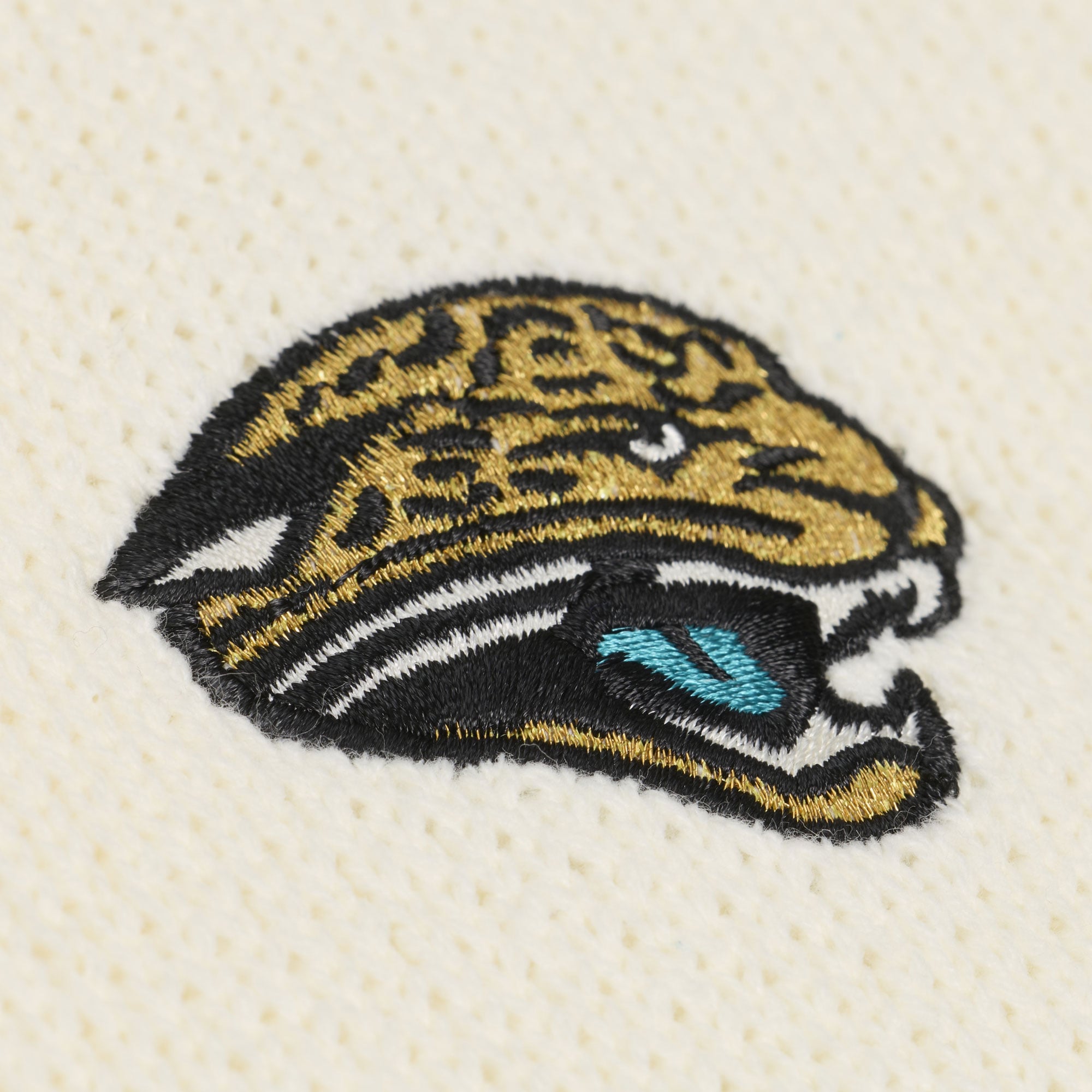 Women's Mitchell & Ness Cream/Teal Jacksonville Jaguars Retro Roots V-Neck Sweater