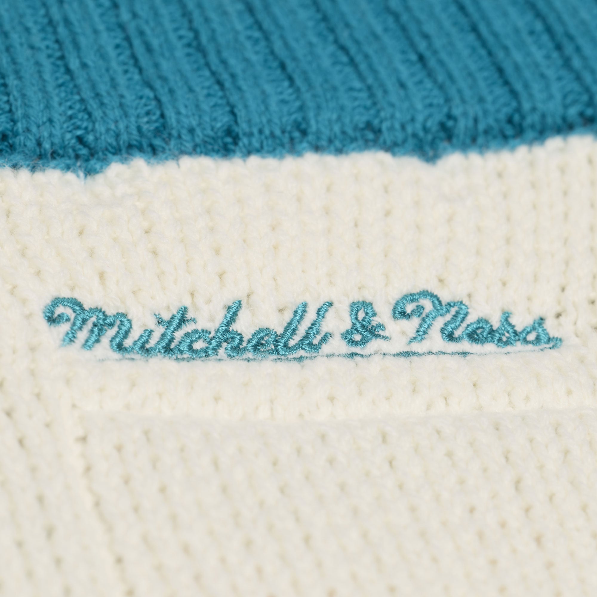 Women's Mitchell & Ness Cream/Teal Jacksonville Jaguars Retro Roots V-Neck Sweater