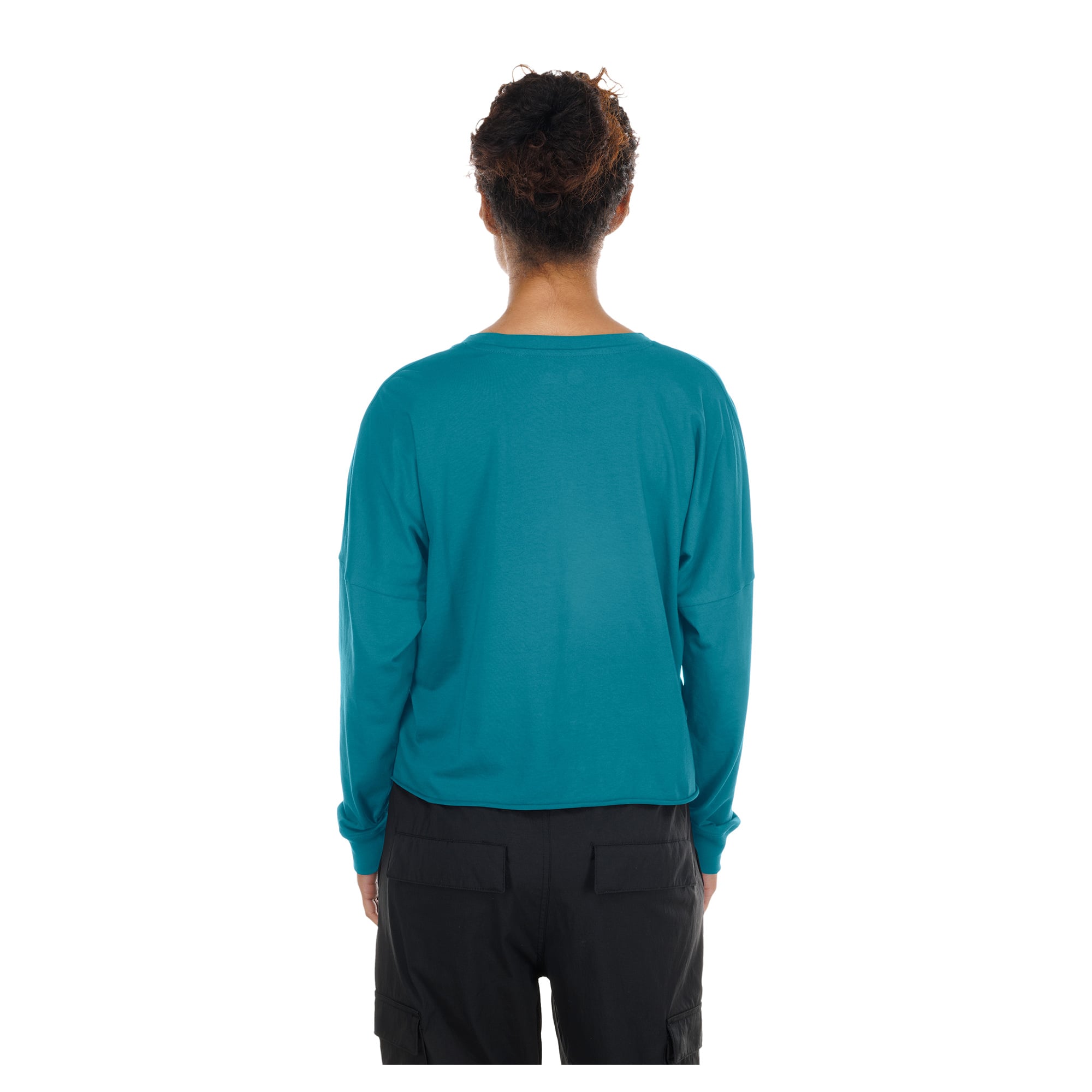 Women's New Era Teal Jacksonville Jaguars Cropped Oversized Long Sleeve T-Shirt