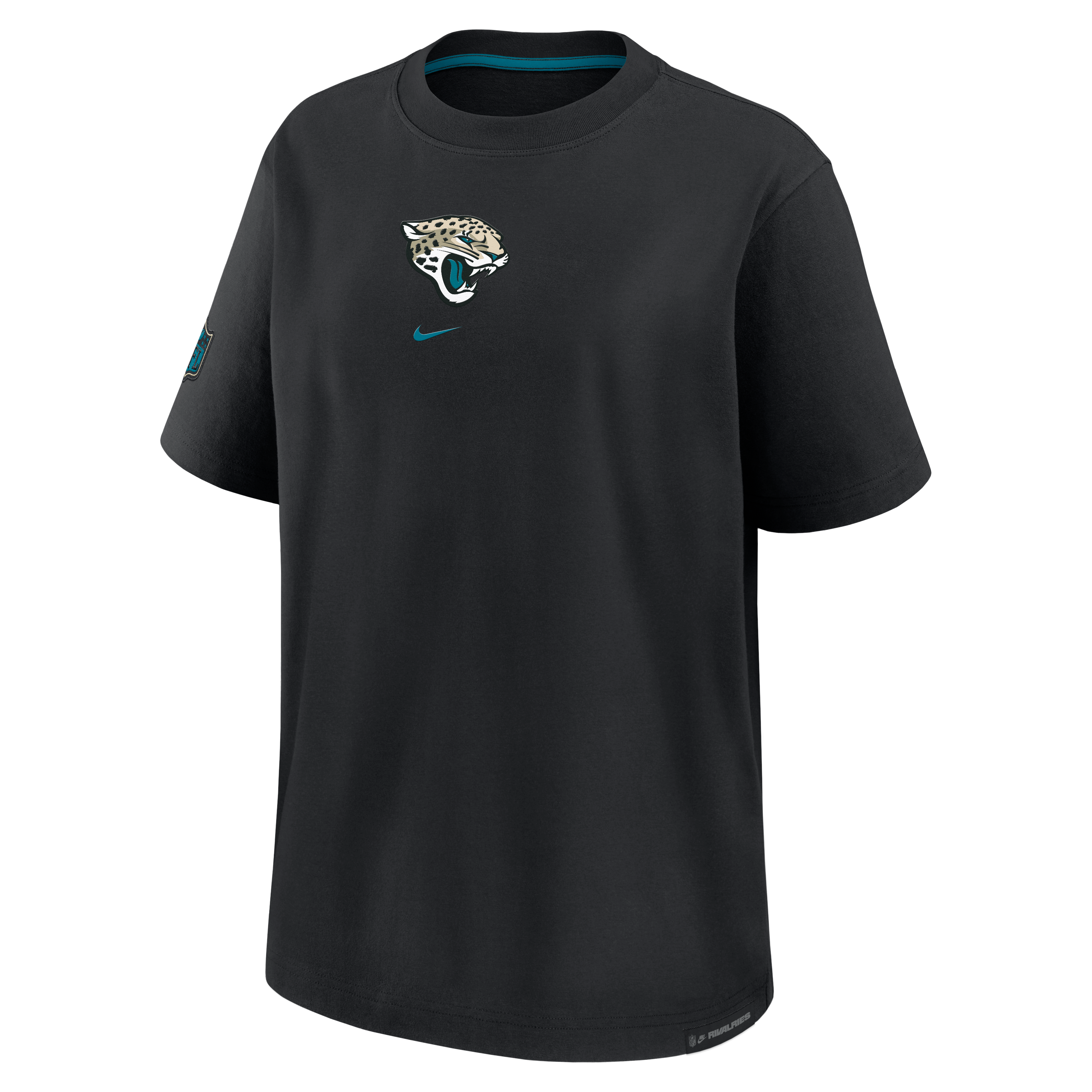 T-shirt boyfriend ample Nike noir pour femme, collection Jacksonville Jaguars 2026 Rivalries