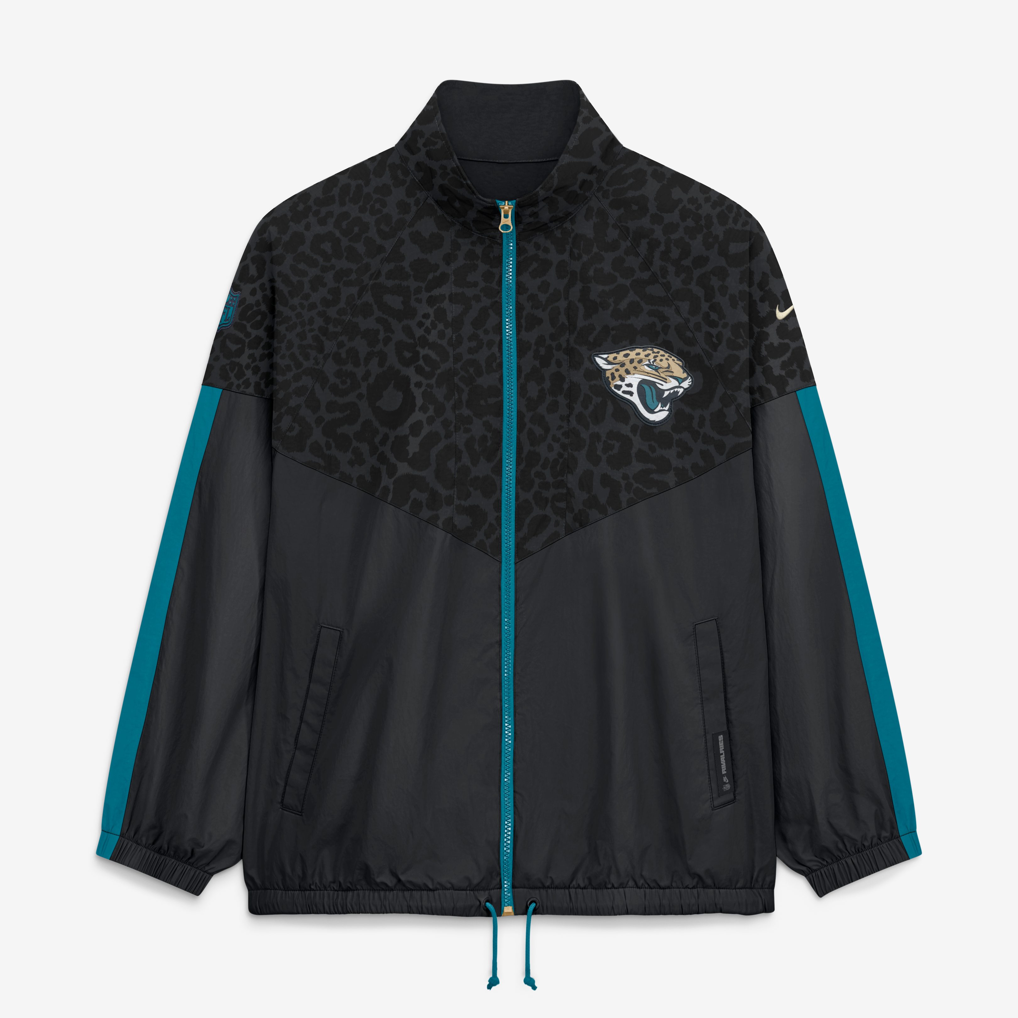 Veste zippée oversize Nike noire pour femme, collection Jacksonville Jaguars 2026 Rivalries