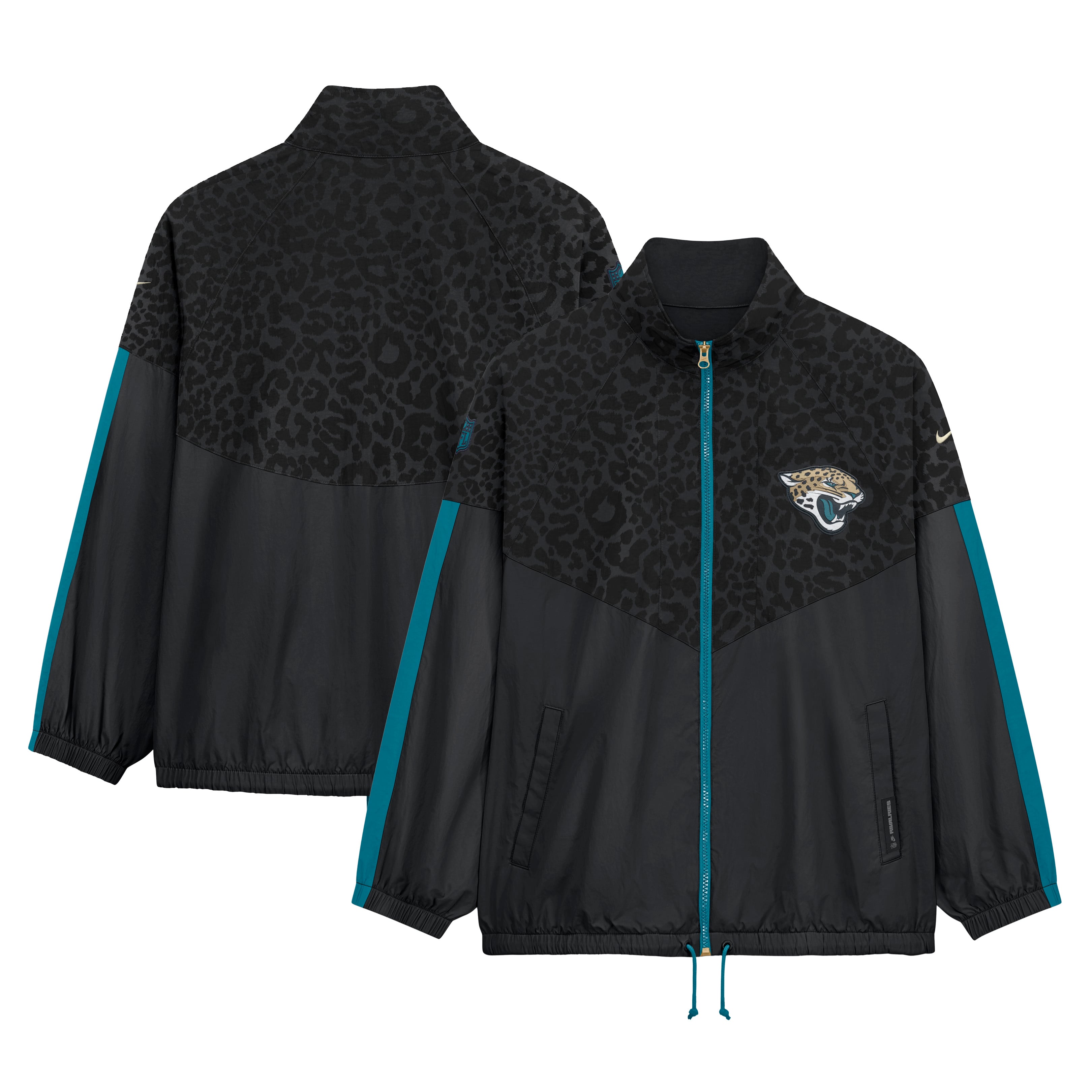 Veste zippée oversize Nike noire pour femme, collection Jacksonville Jaguars 2026 Rivalries