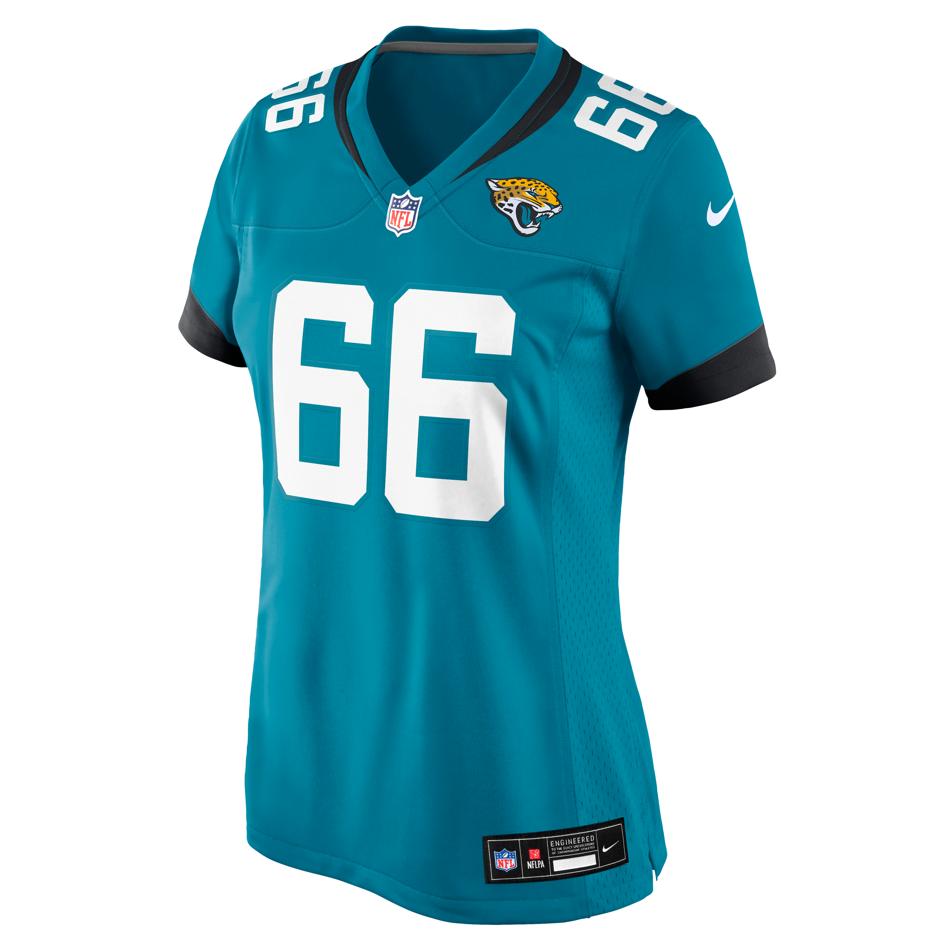 Maillot de match Nike Eli Cox turquoise des Jaguars Jacksonville pour femmes