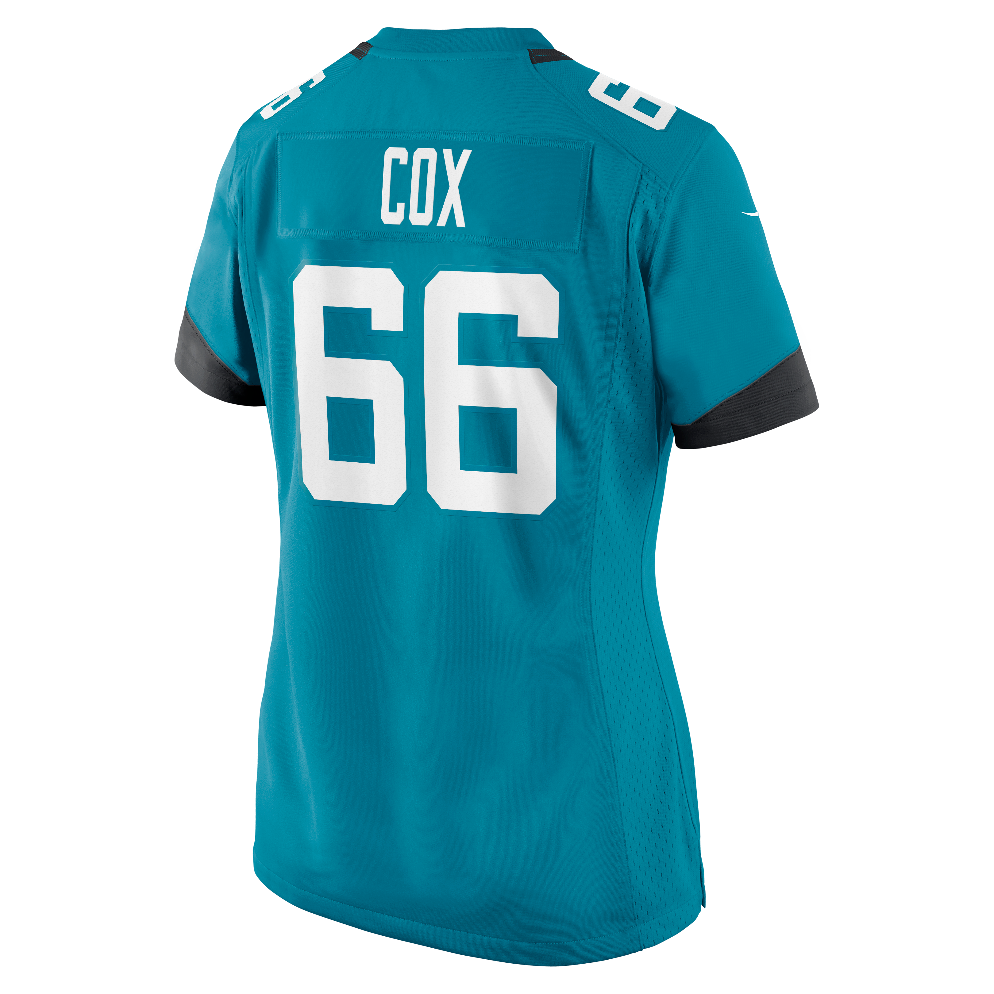 Maillot de match Nike Eli Cox turquoise des Jaguars Jacksonville pour femmes