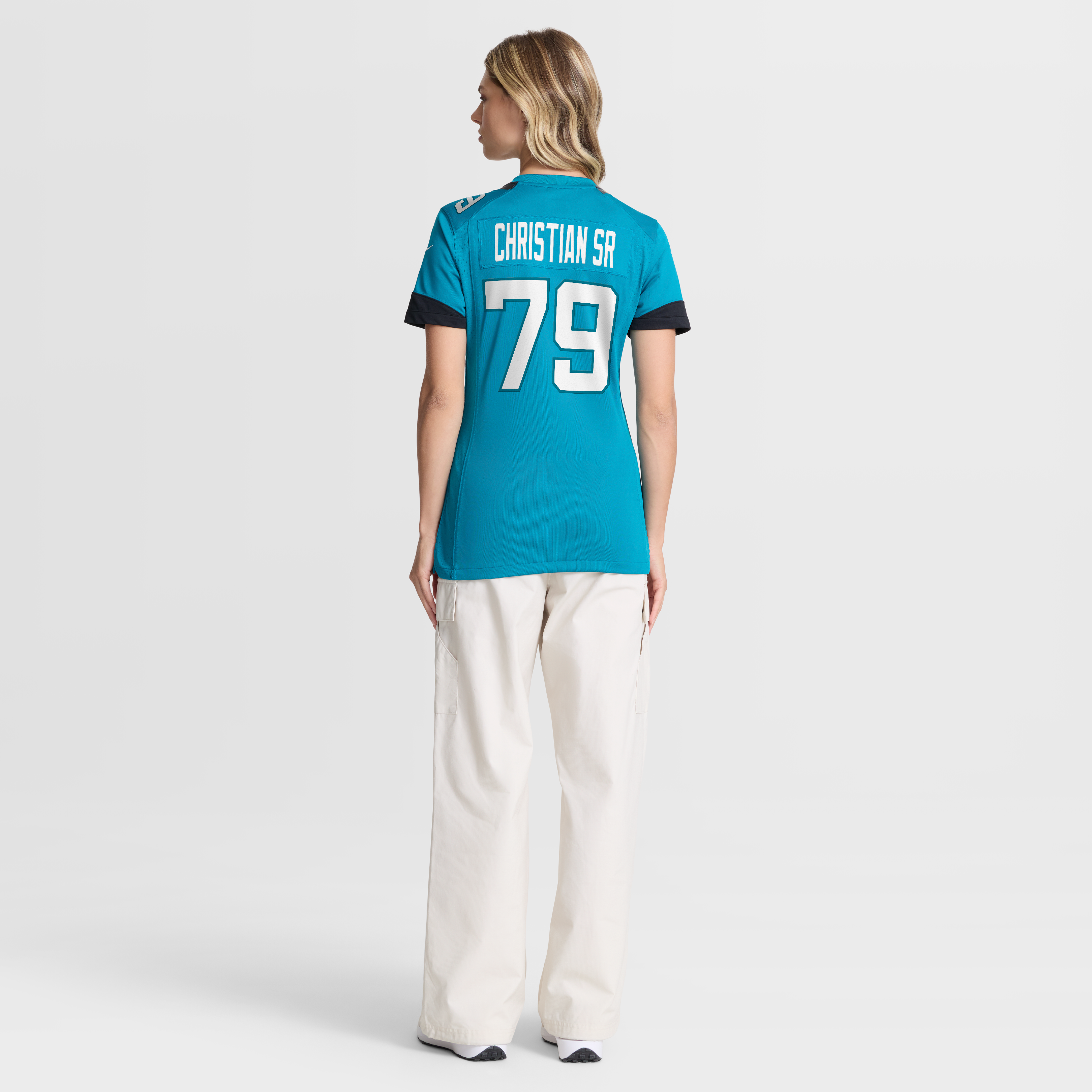 Maillot de match Nike Geron Christian Sr. bleu sarcelle des Jaguars Jacksonville pour femmes
