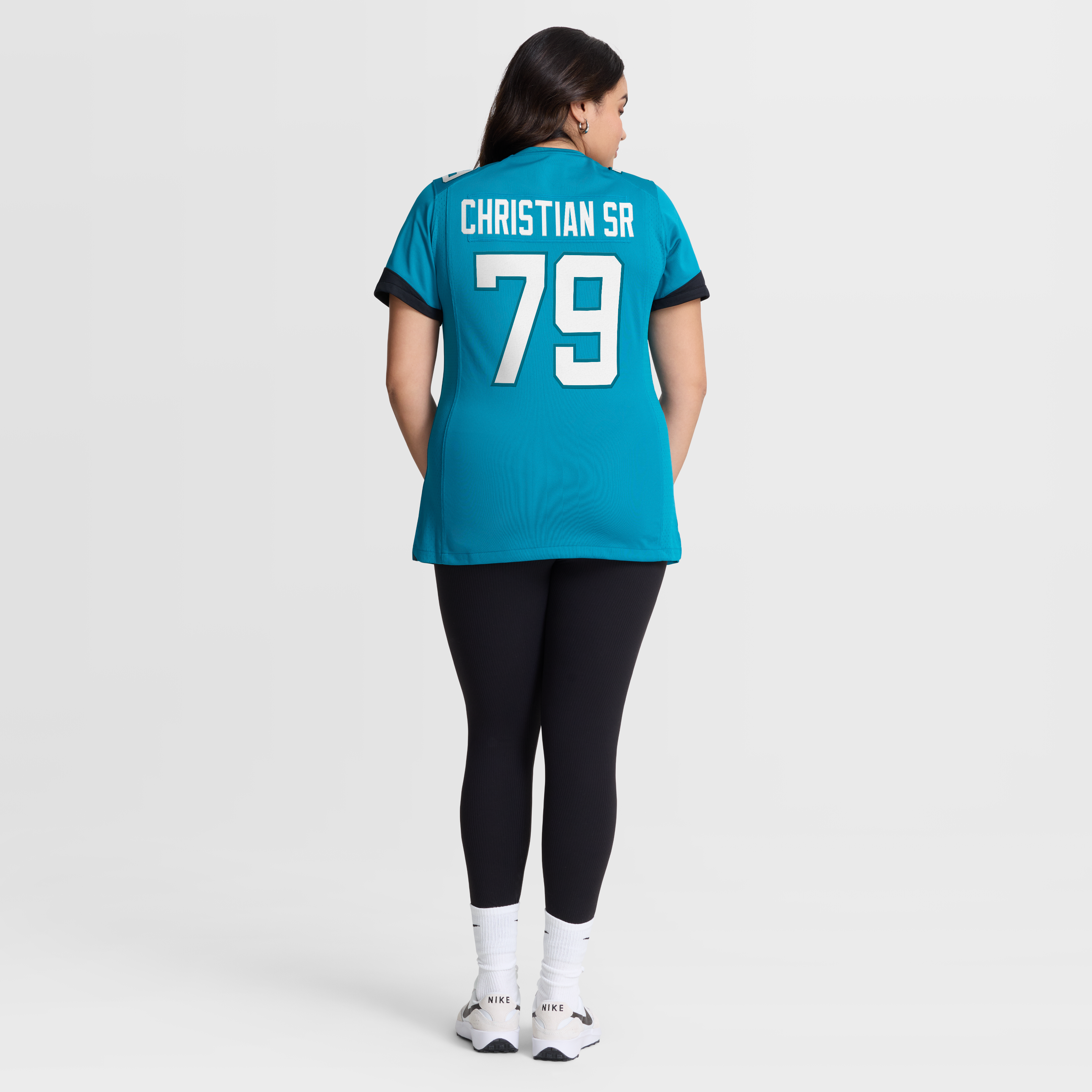 Maillot de match Nike Geron Christian Sr. bleu sarcelle des Jaguars Jacksonville pour femmes