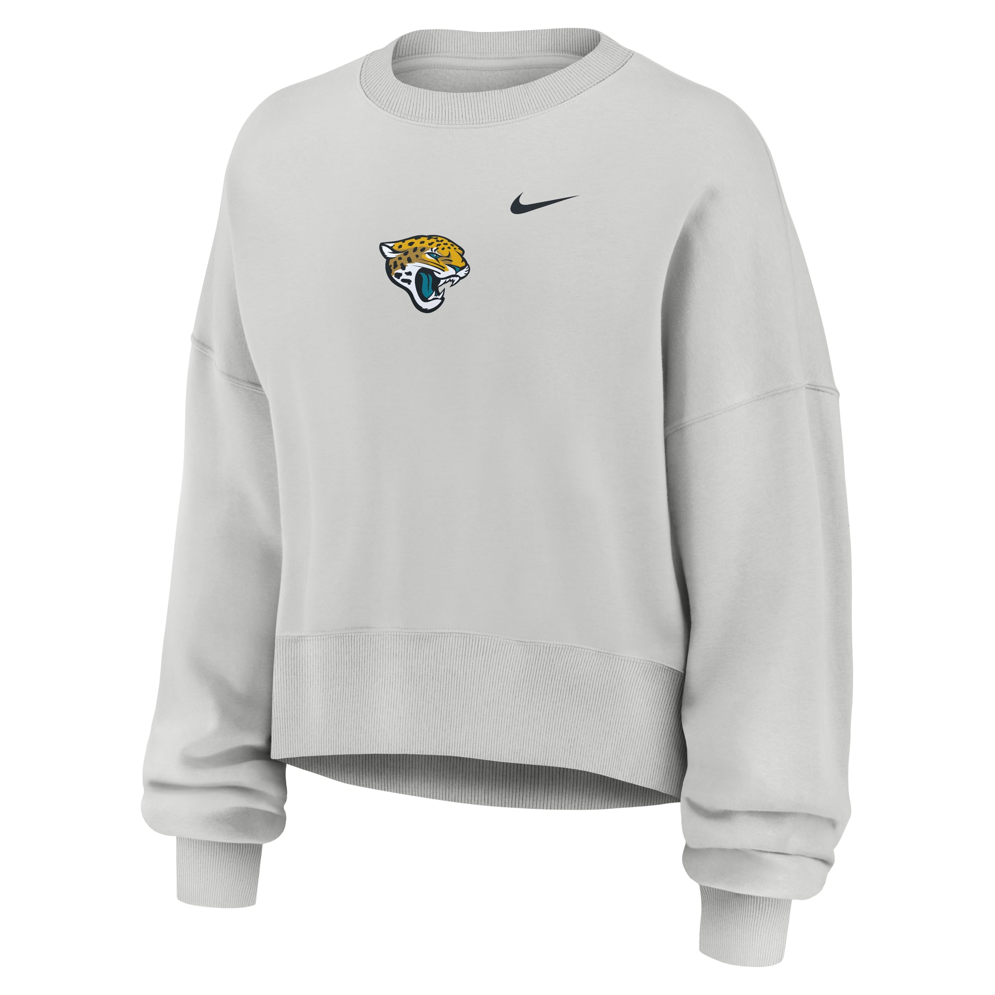 Sweat-shirt polaire surdimensionné Nike Primetime Phoenix gris pour femme, des Jaguars de Jacksonville