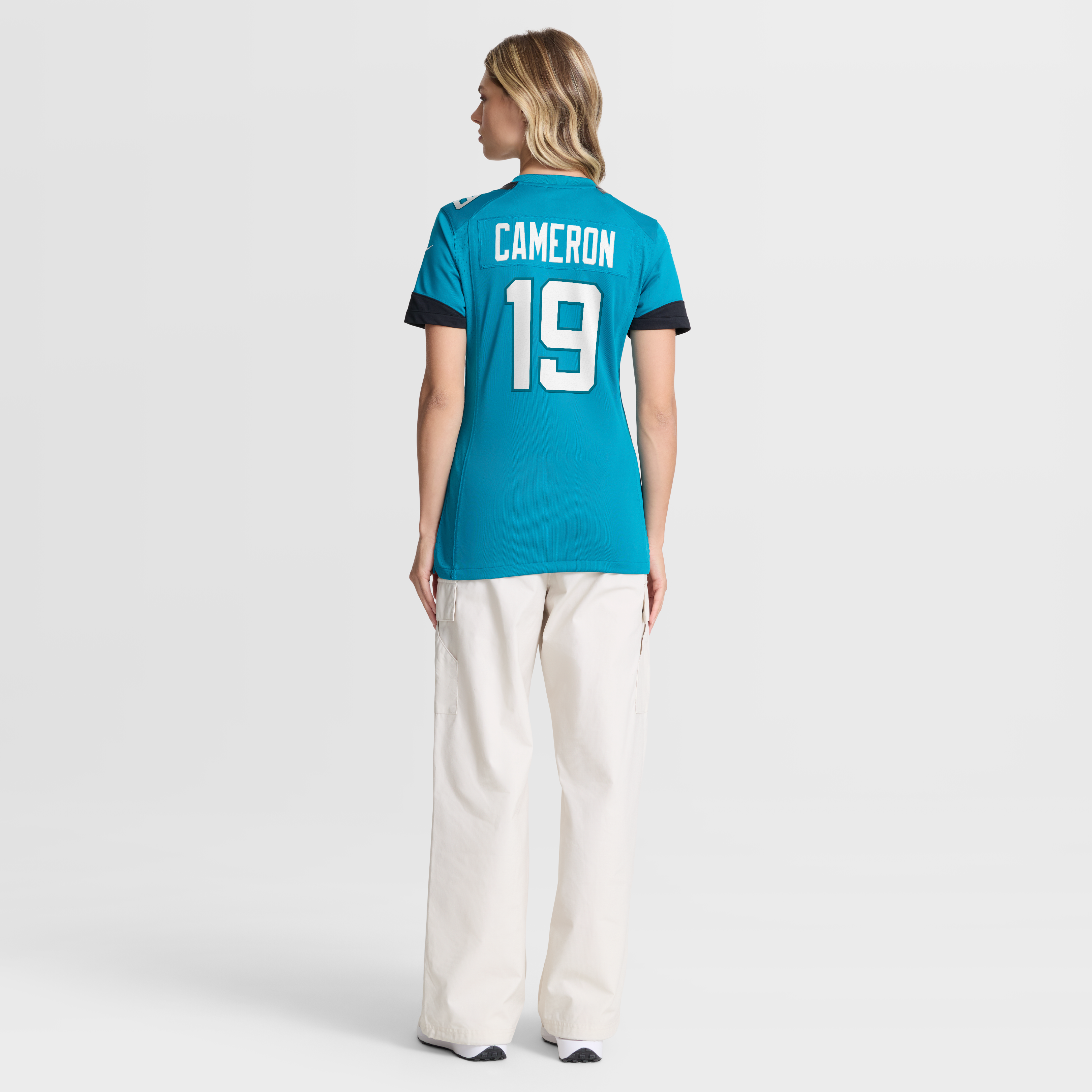Maillot de match Nike Josh Cameron turquoise des Jaguars Jacksonville pour femmes