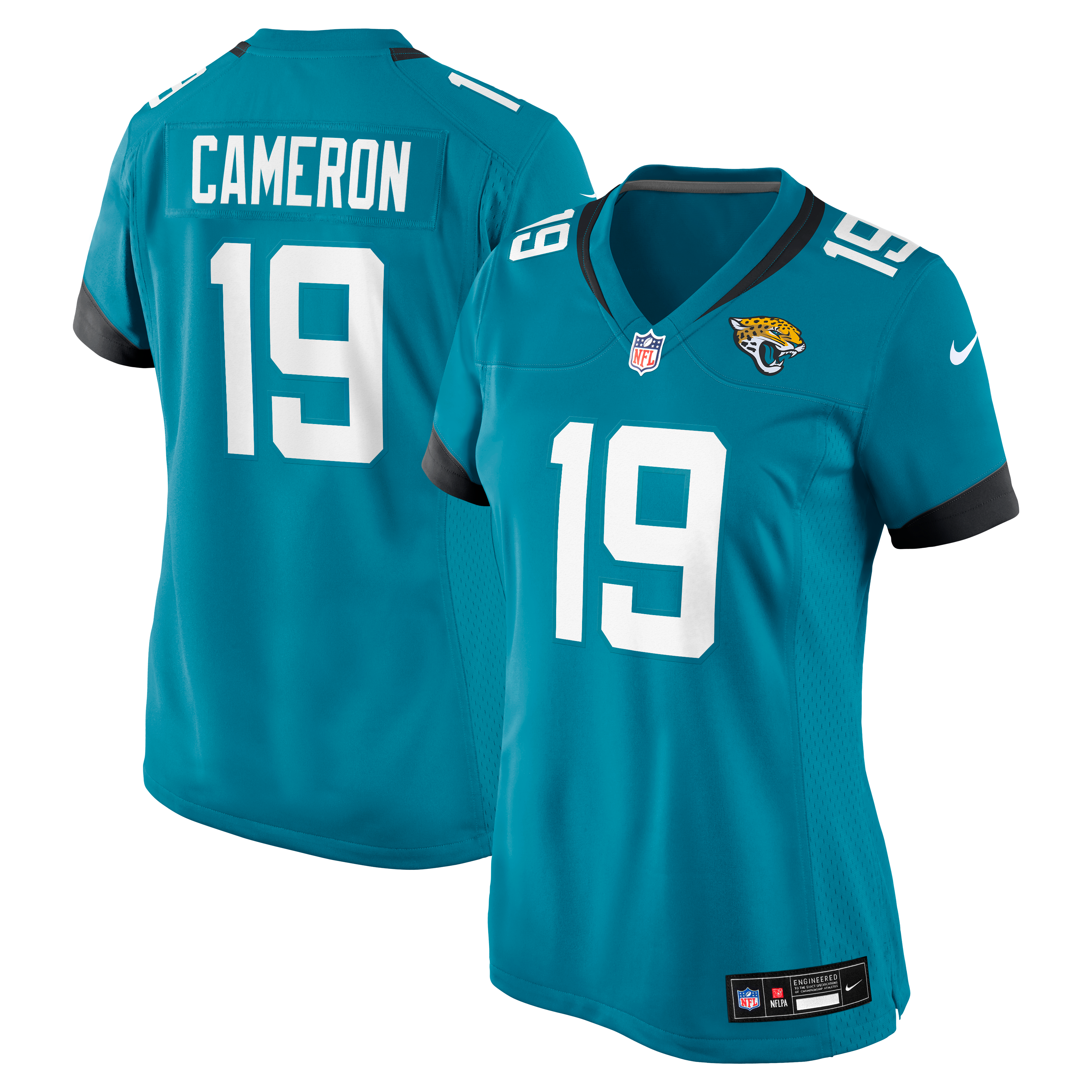 Maillot de match Nike Josh Cameron turquoise des Jaguars Jacksonville pour femmes
