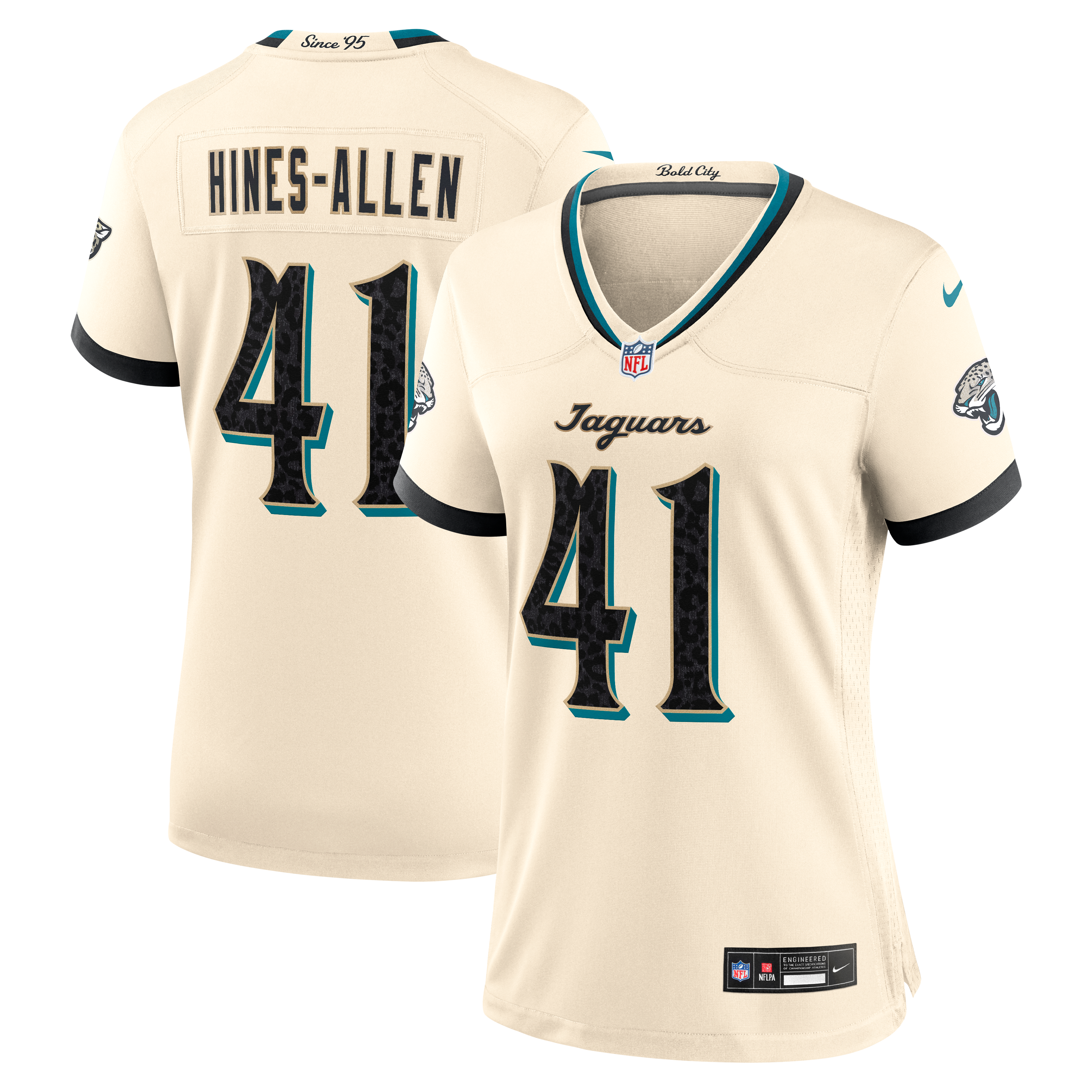 Women's Nike Josh Hines-Allen Natural Jacksonville Jaguars 2026 Rivalries Collection Game Jersey