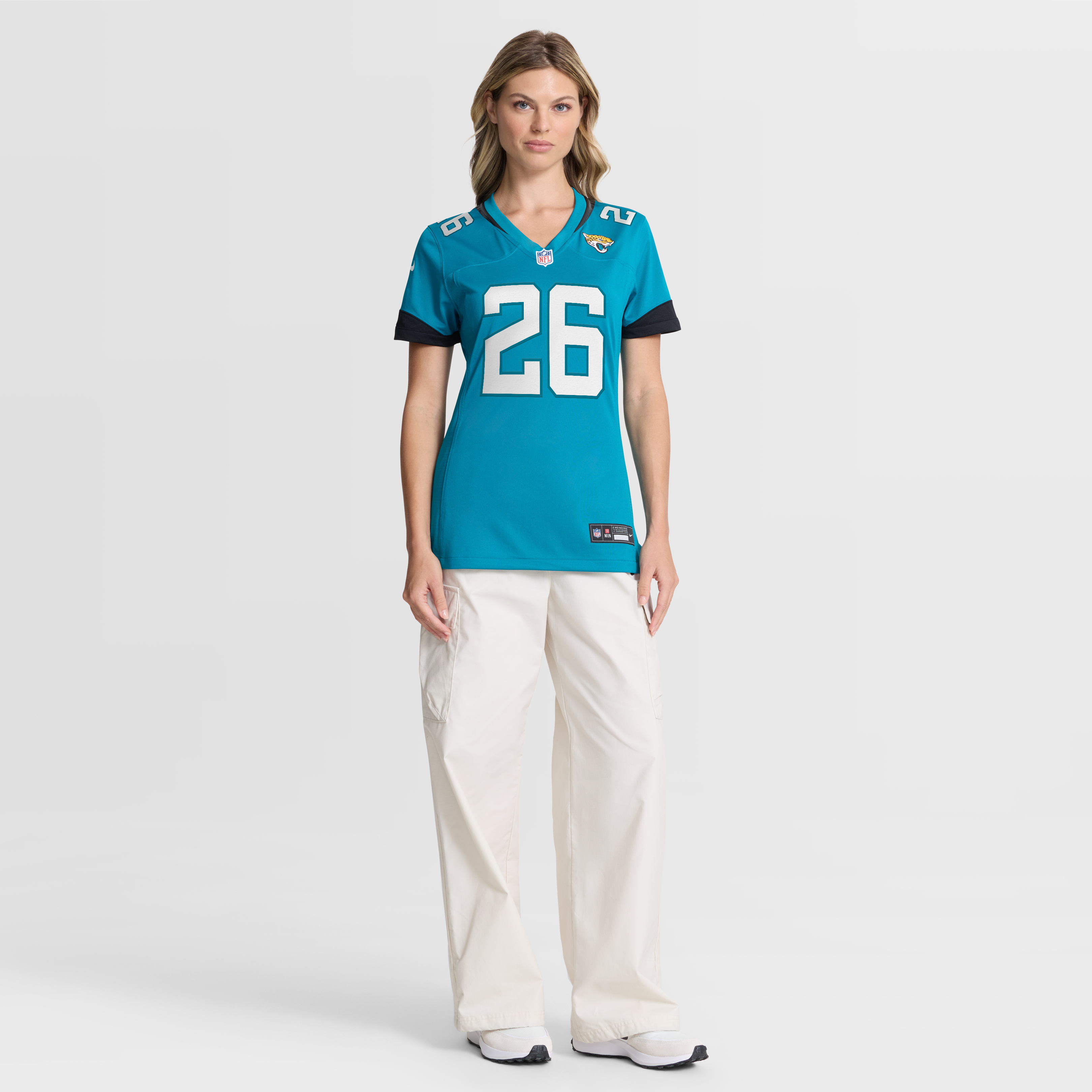 Maillot de match Nike Kaevon Merriweather Teal des Jaguars Jacksonville pour femmes