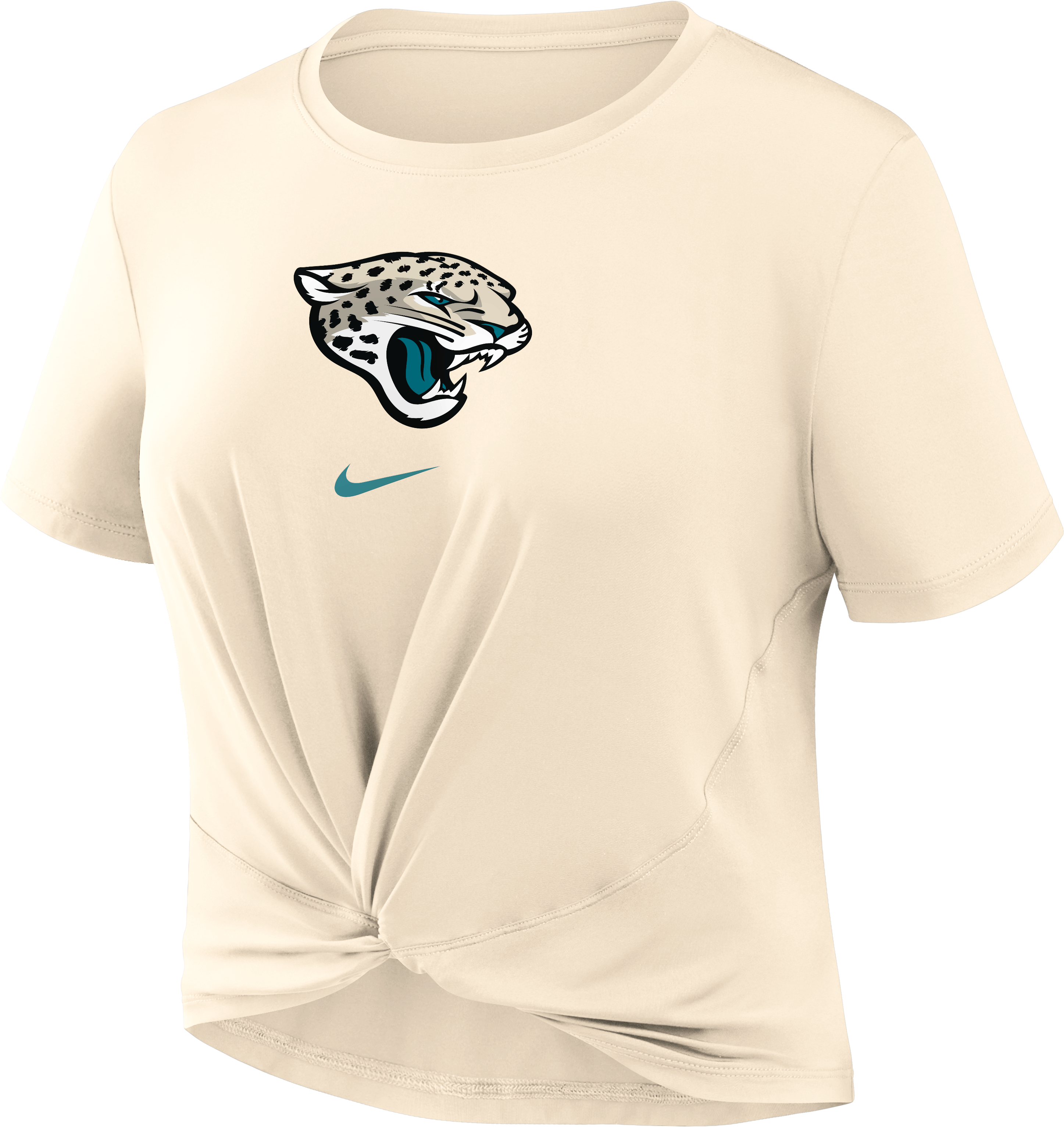 Women's Nike  Natural Jacksonville Jaguars 2026 Rivalries Collection Classic Twist Cropped T-Shirt