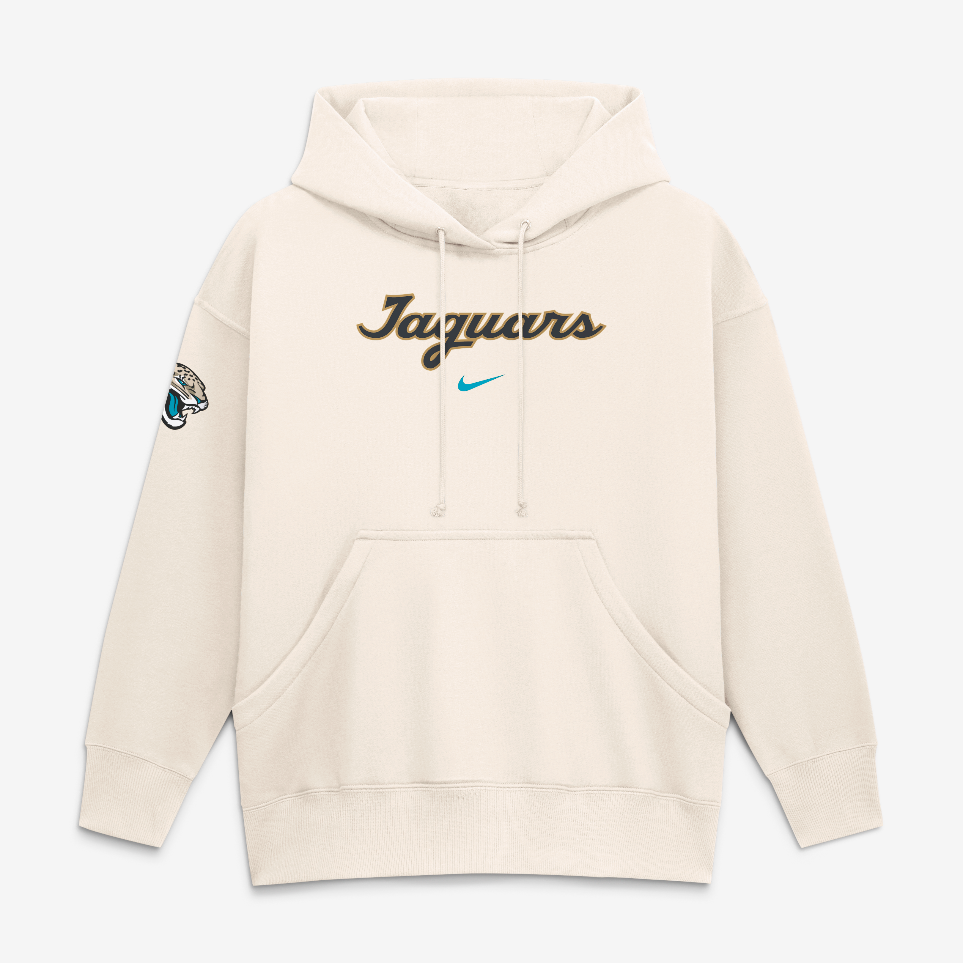 Women's Nike  Natural Jacksonville Jaguars 2026 Rivalries Collection Oversized Pullover Hoodie