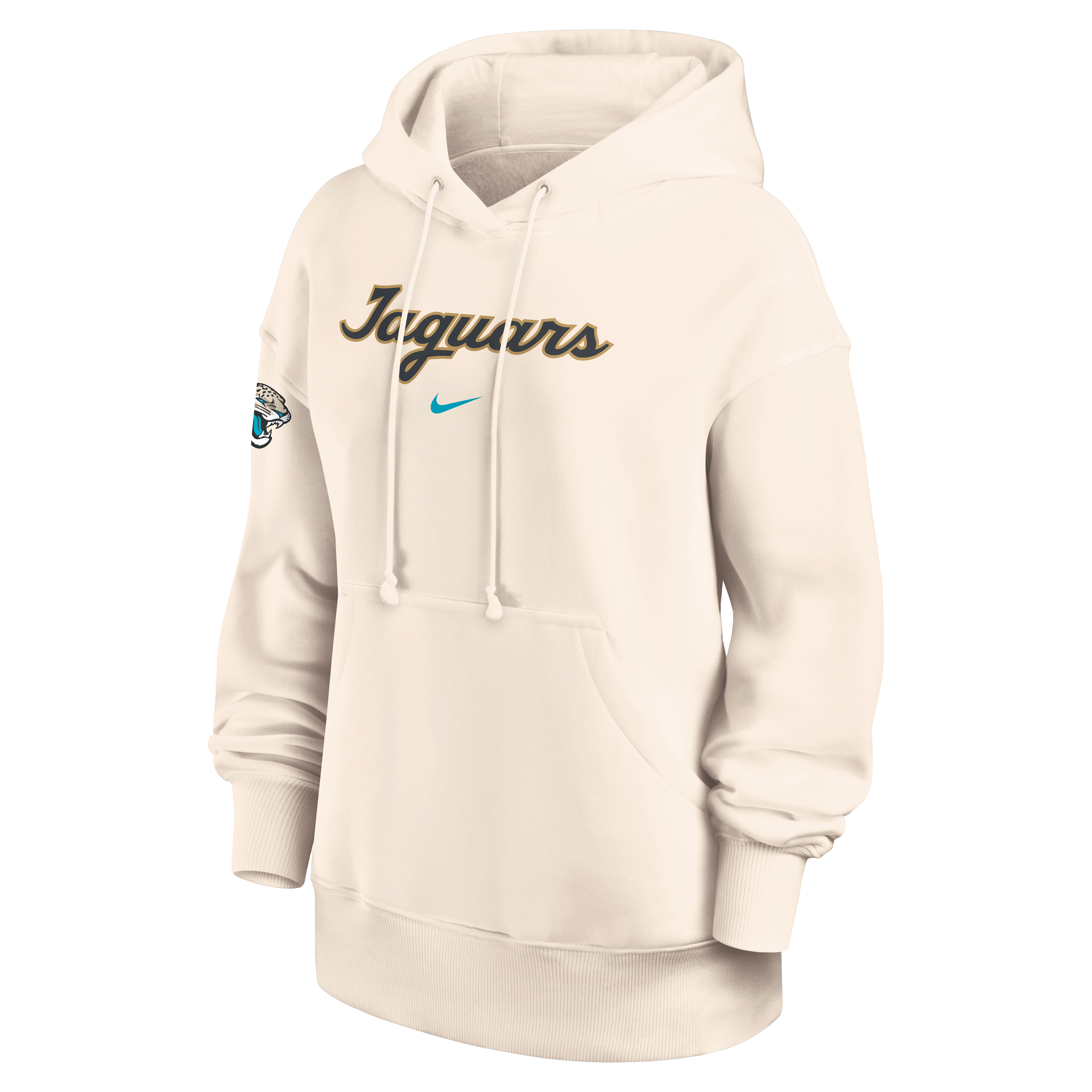 Women's Nike  Natural Jacksonville Jaguars 2026 Rivalries Collection Oversized Pullover Hoodie