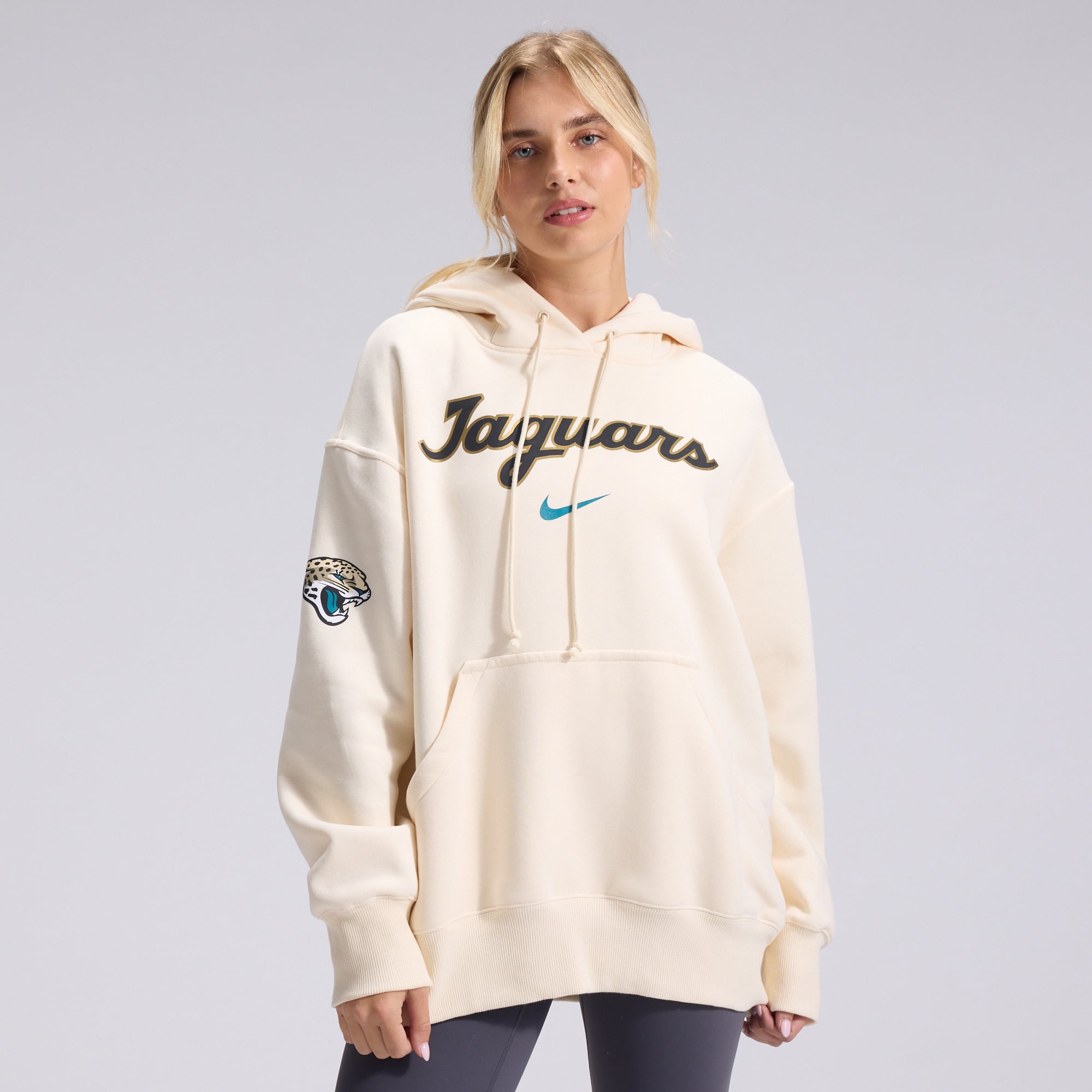 Women's Nike Natural Jacksonville Jaguars 2026 Rivalries Collection Oversized Pullover Hoodie