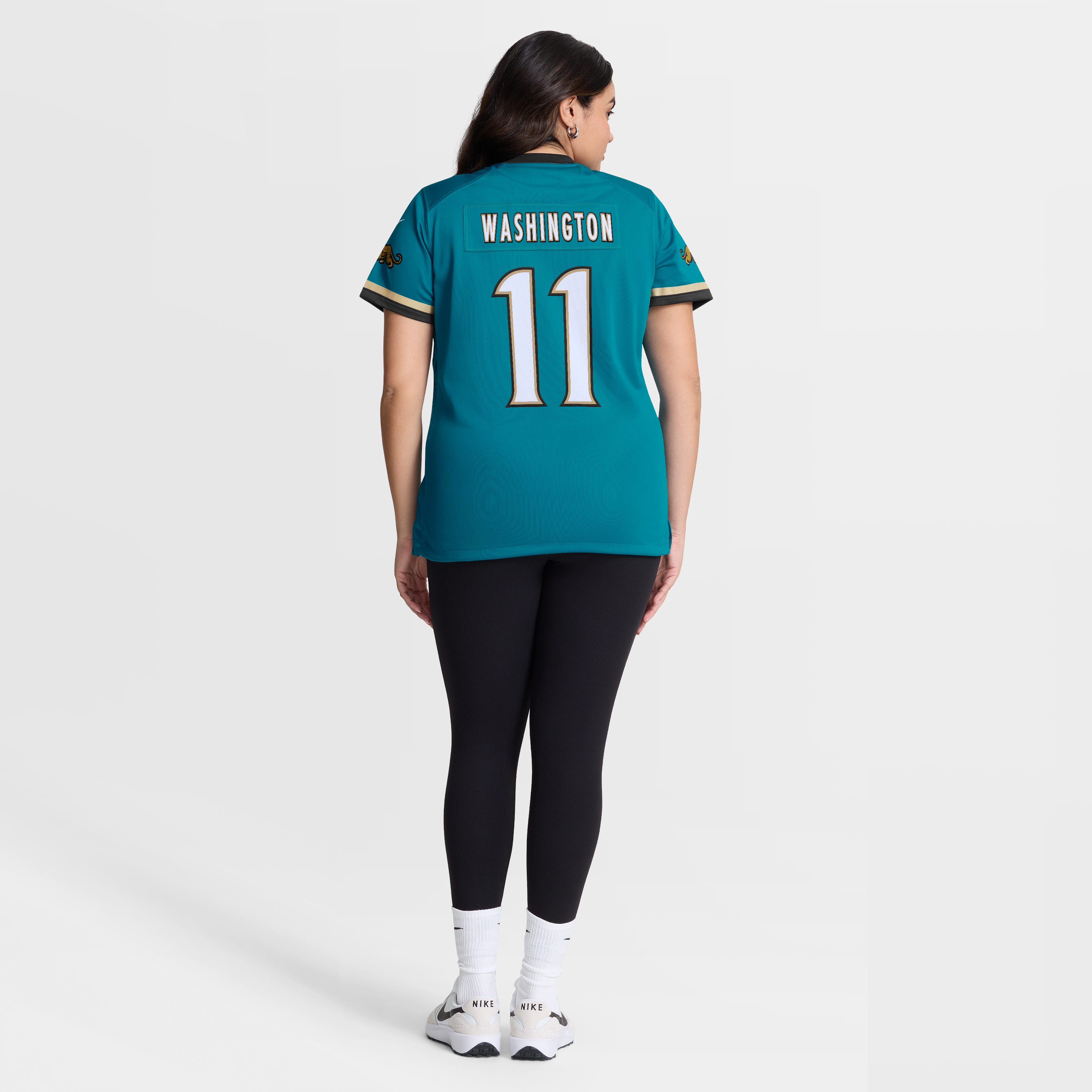 Maillot de match rétro alternatif Nike Parker Washington Teal des Jaguars Jacksonville pour femmes