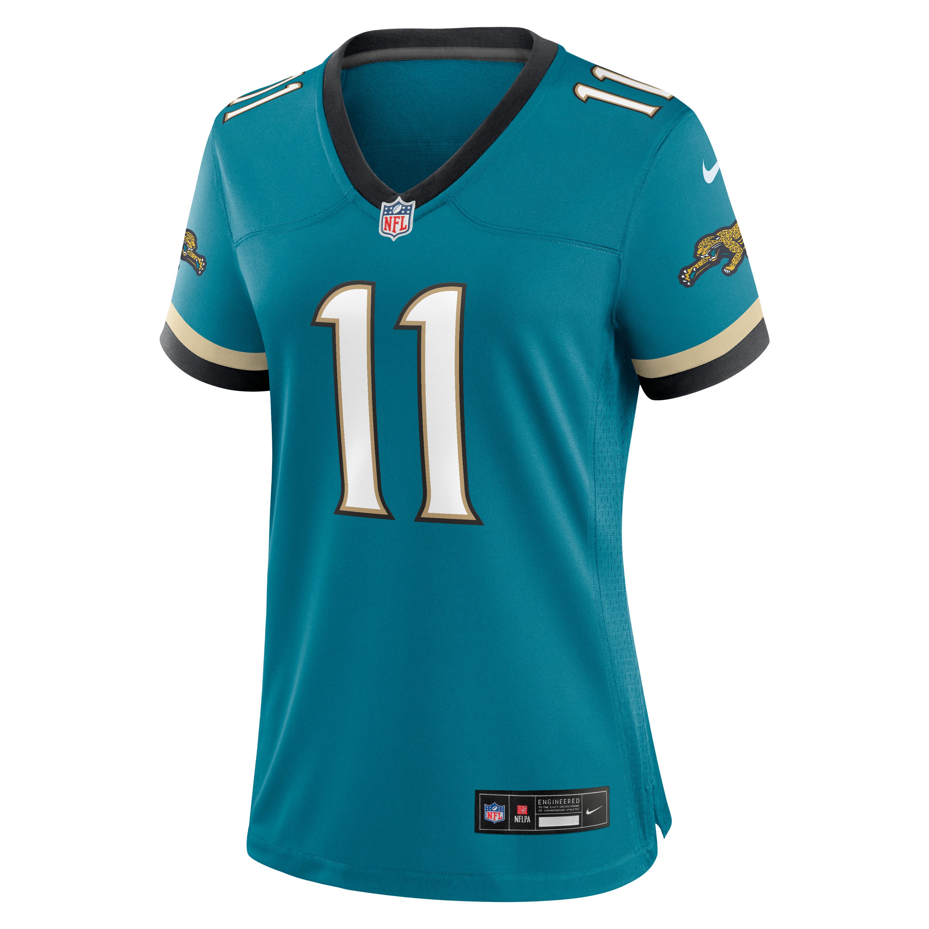Maillot de match rétro alternatif Nike Parker Washington Teal des Jaguars Jacksonville pour femmes