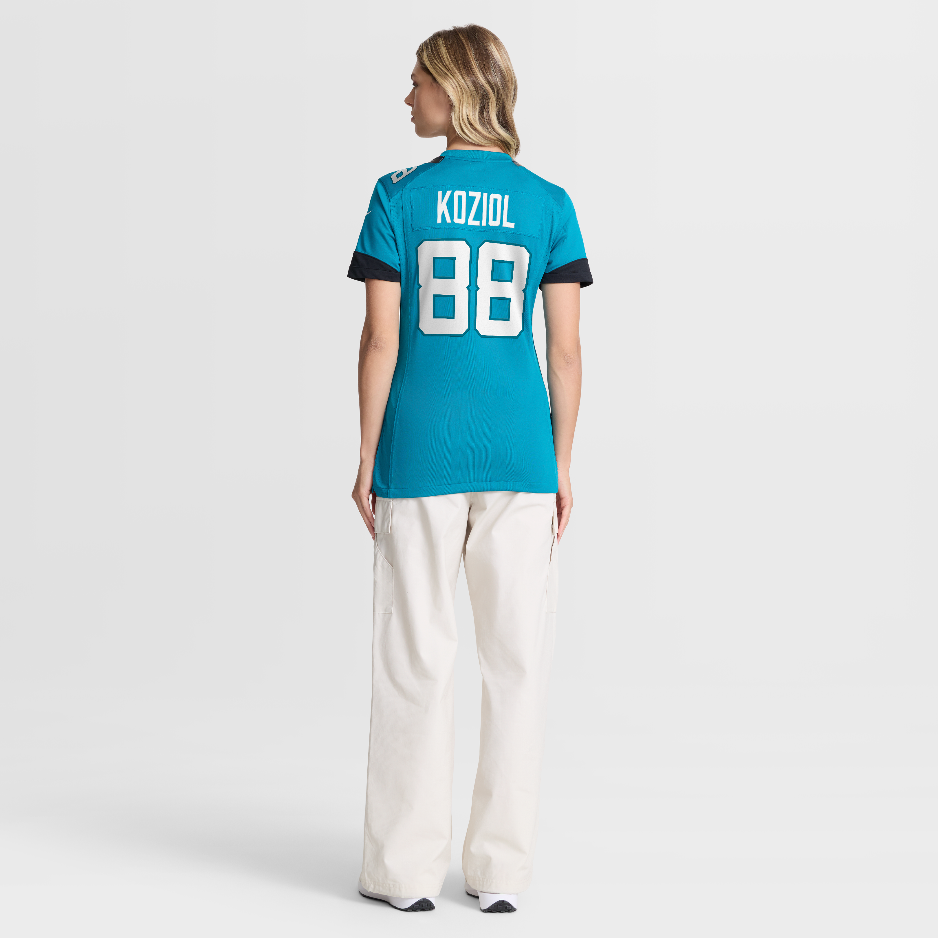 Maillot de match Nike Tanner Koziol Teal des Jaguars Jacksonville pour femmes