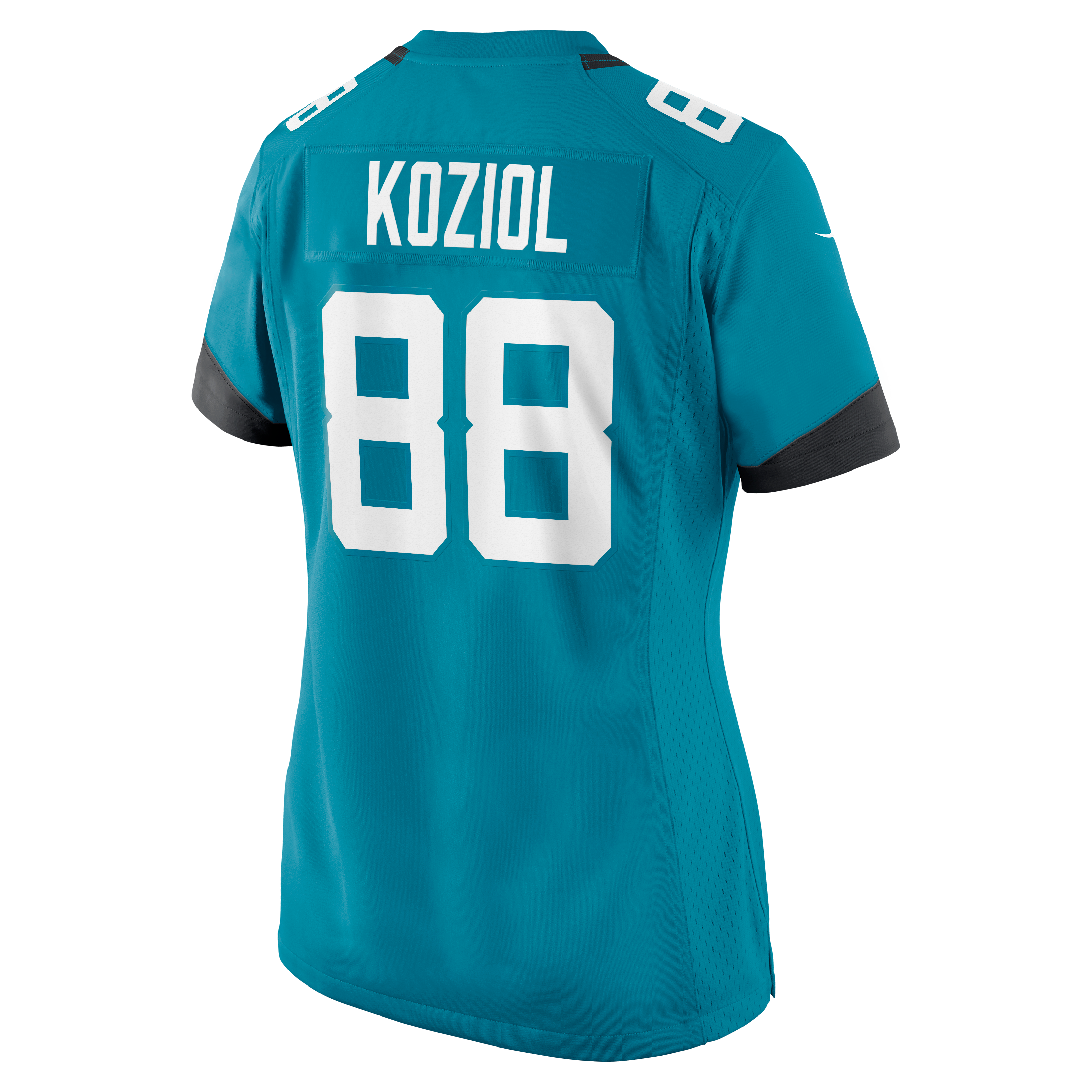 Maillot de match Nike Tanner Koziol Teal des Jaguars Jacksonville pour femmes