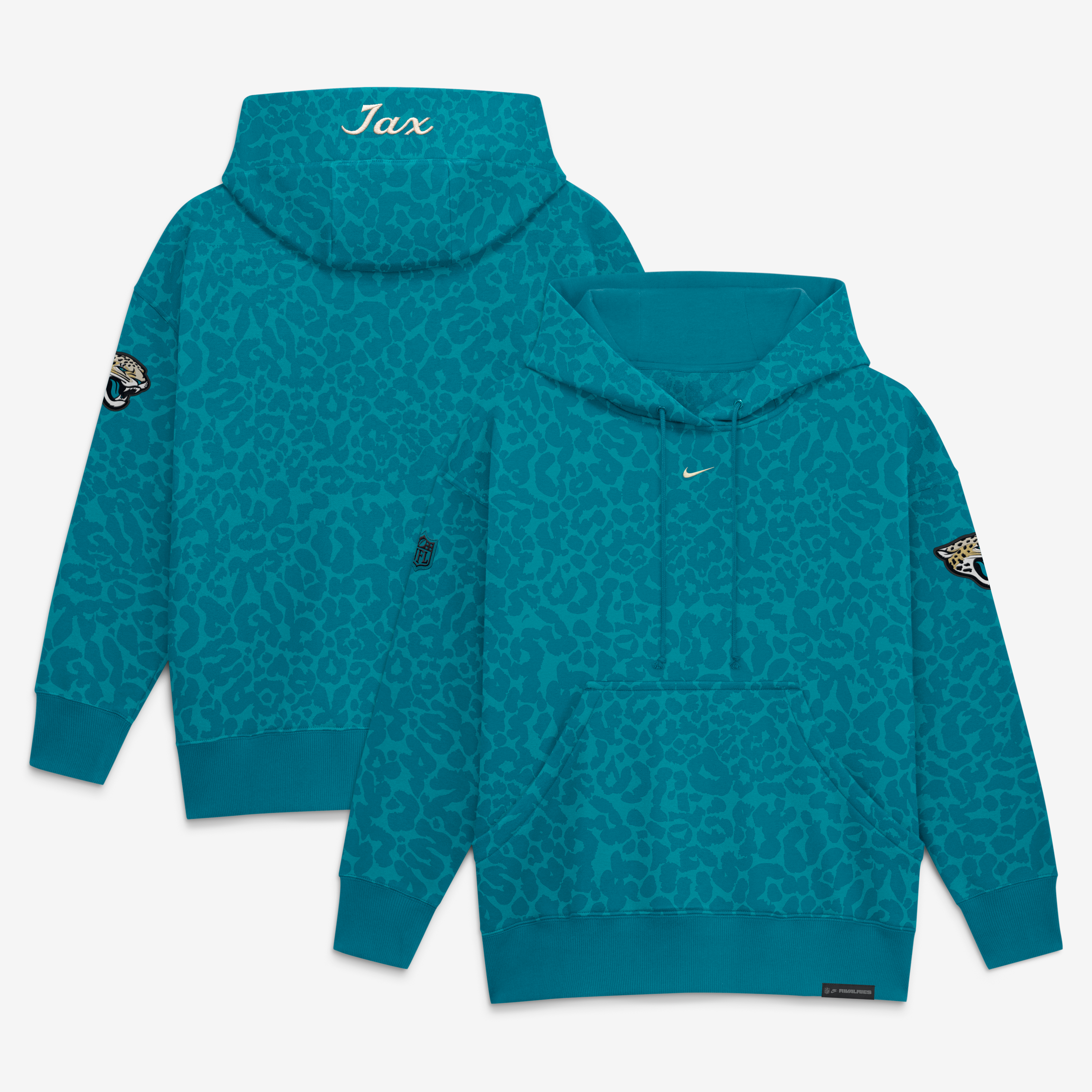 Sweat à capuche oversize Nike pour femme, coloris turquoise, collection Rivalries 2026 des Jaguars de Jacksonville