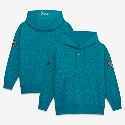 Sweat à capuche oversize pour femme, collection Rivalries 2026 de Nike, Jacksonville Jaguars - Turquoise