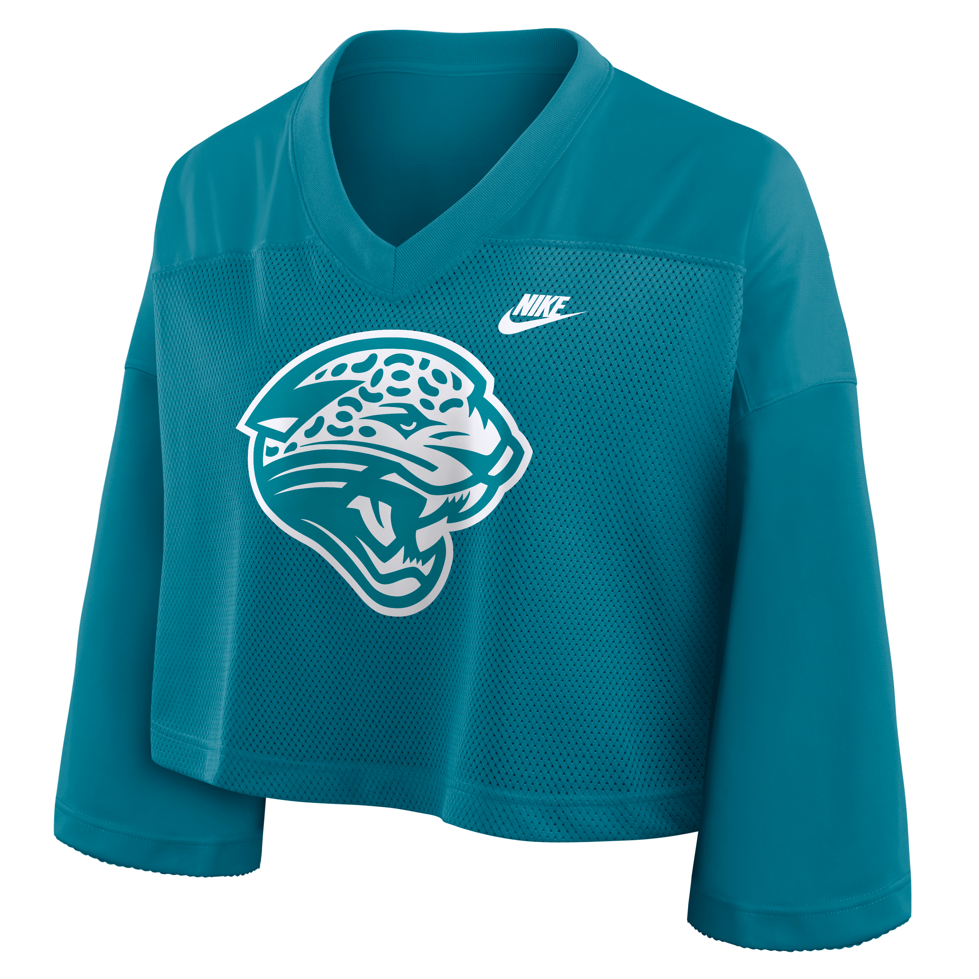 Women's Nike Teal Jacksonville Jaguars Rewind Cropped Mesh Dri-FIT Fashion Jersey