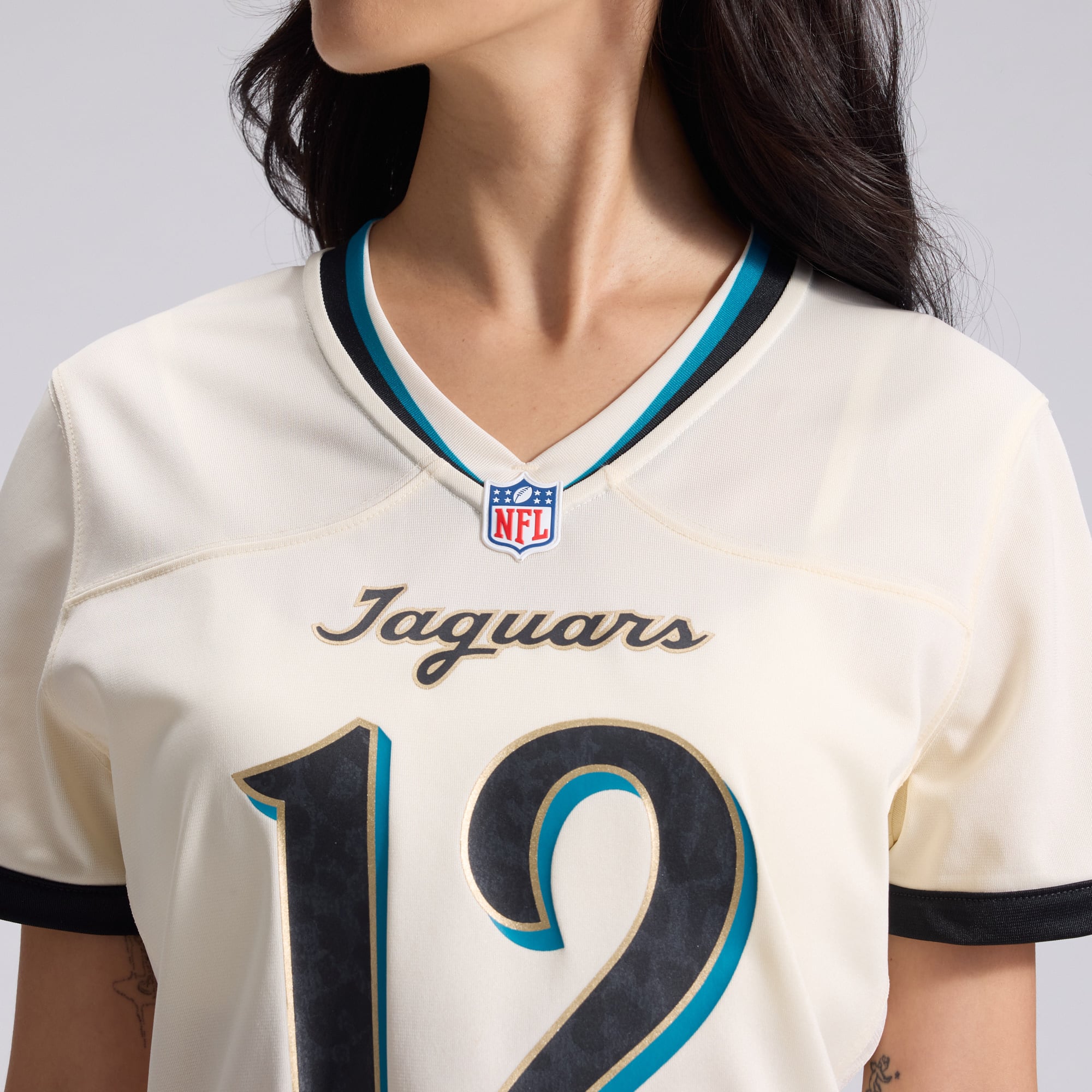 Women's Nike Travis Hunter Natural Jacksonville Jaguars 2026 Rivalries Collection Game Jersey