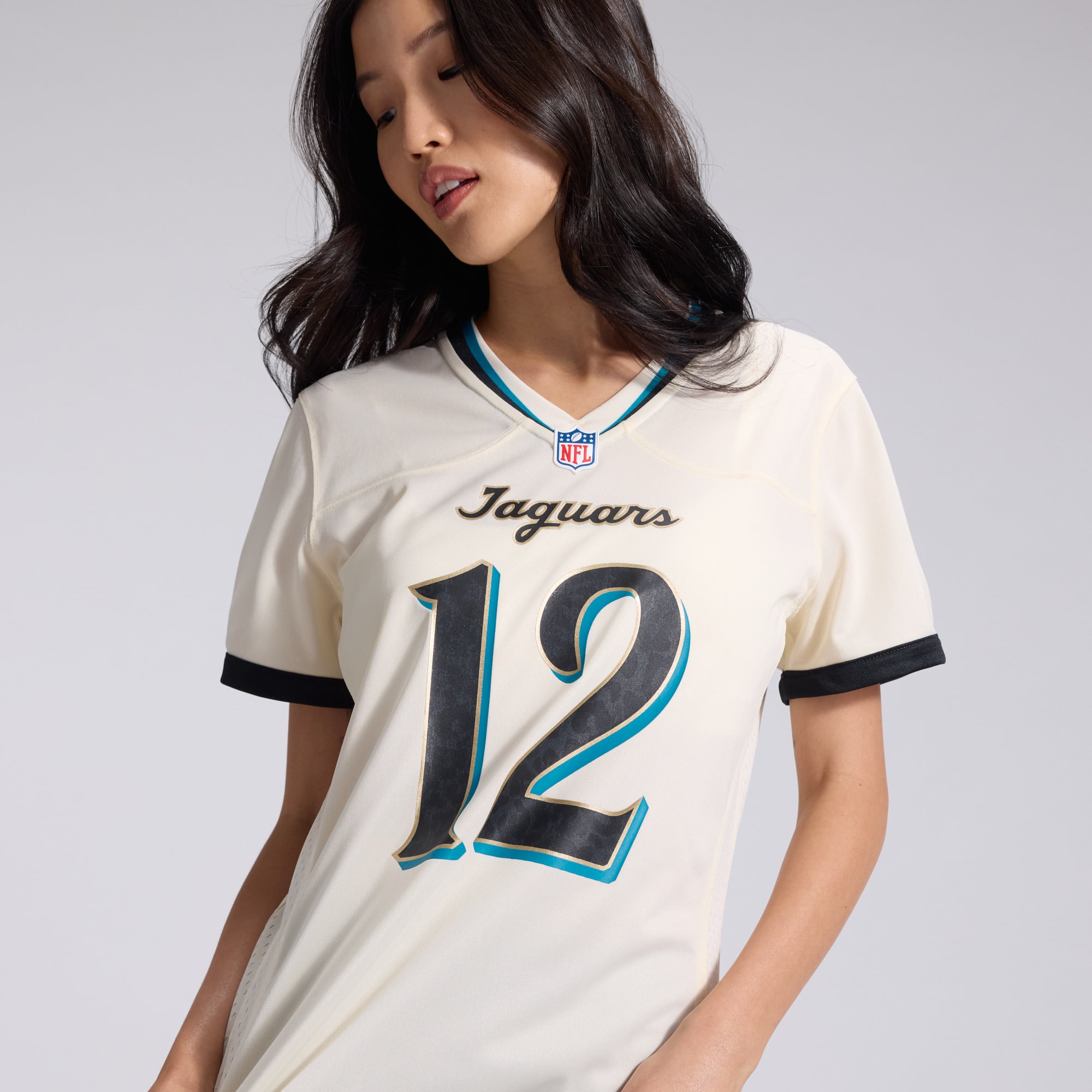 Women's Nike Travis Hunter Natural Jacksonville Jaguars 2026 Rivalries Collection Game Jersey