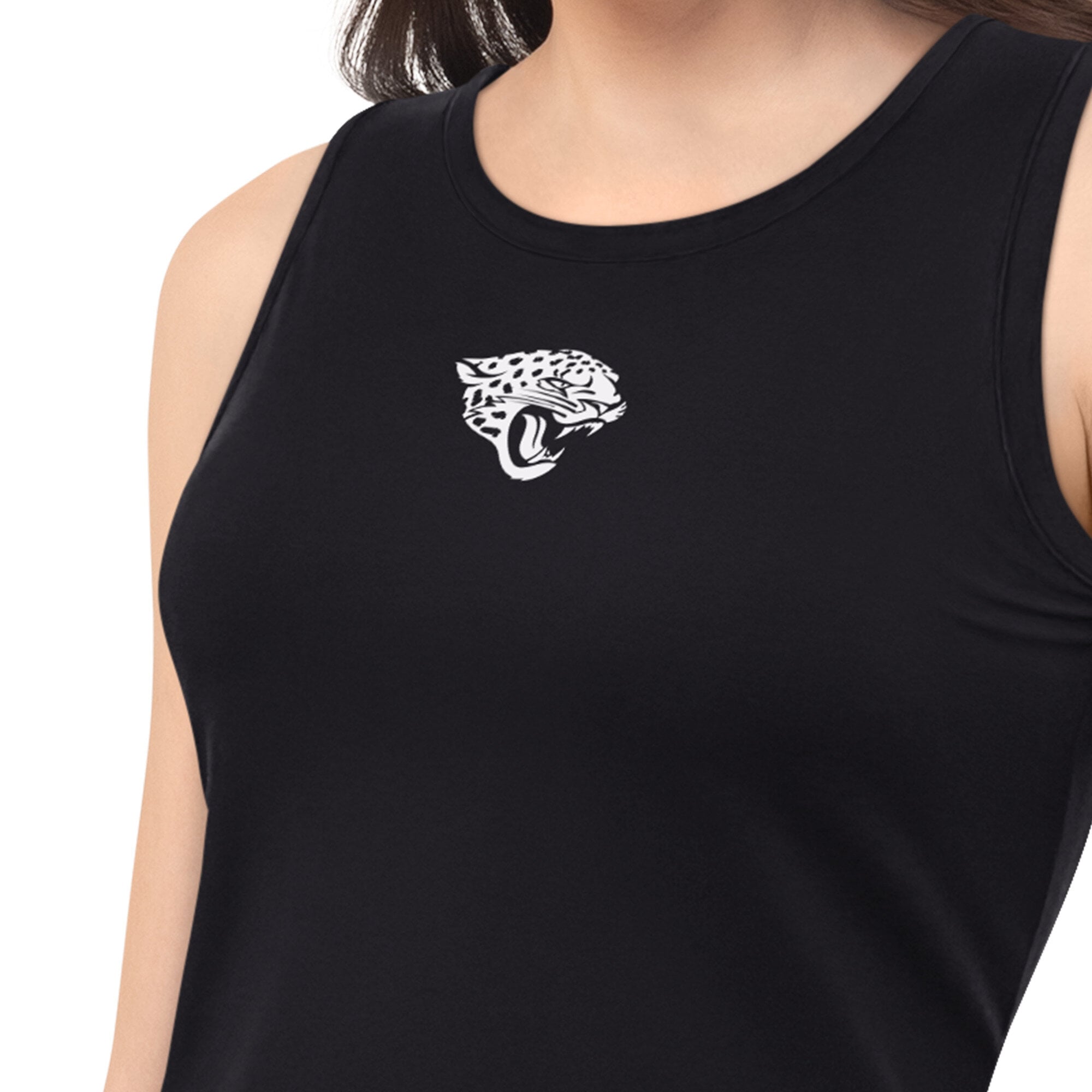 Women's  Starter Black Jacksonville Jaguars Athleisure Cropped Tank Top