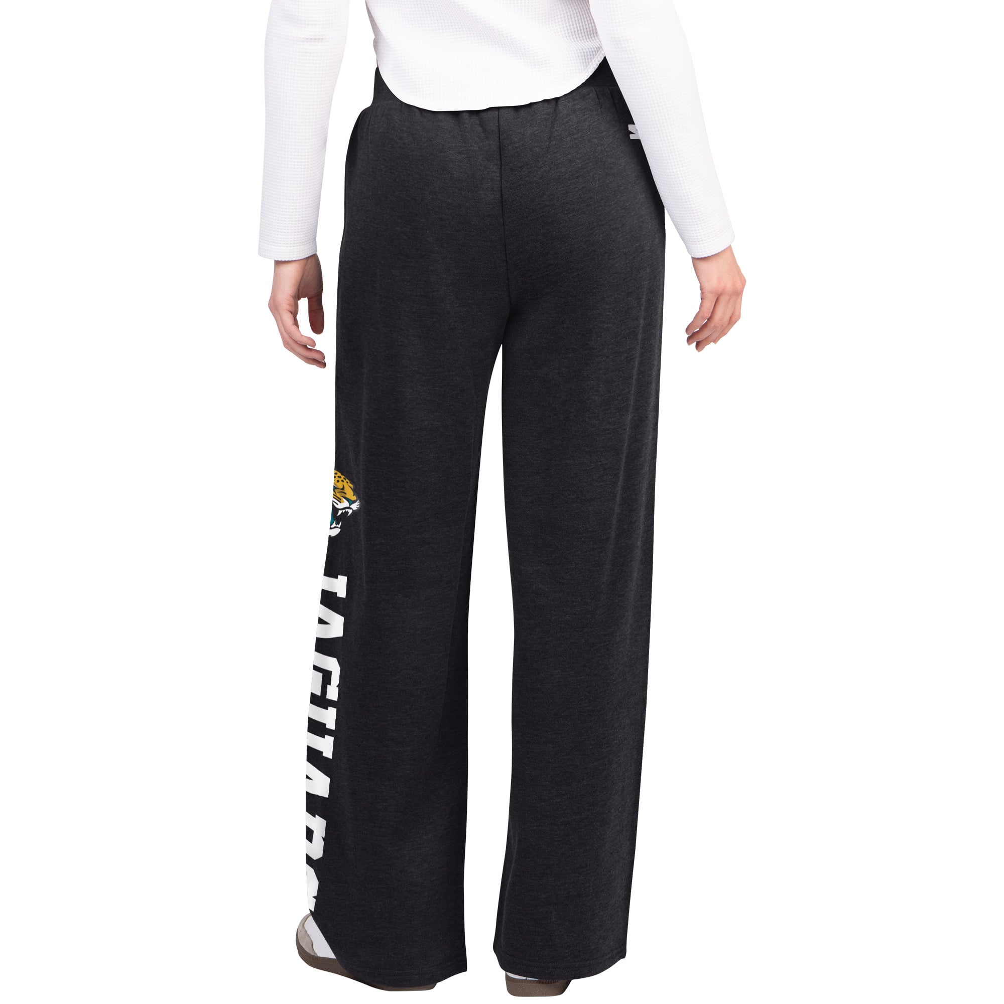 Pantalon de survêtement Starter noir pour femme, modèle Jacksonville Jaguars Field, jambes larges