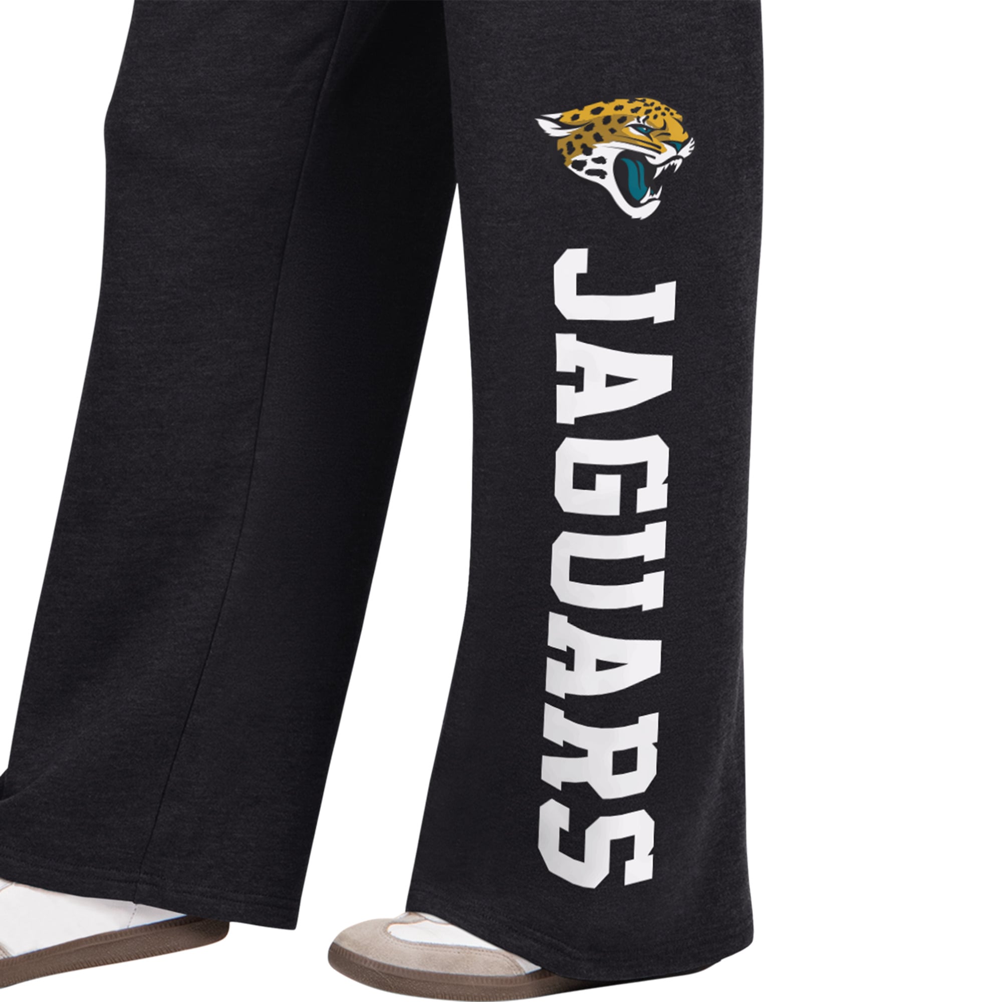 Pantalon de survêtement Starter noir pour femme, modèle Jacksonville Jaguars Field, jambes larges