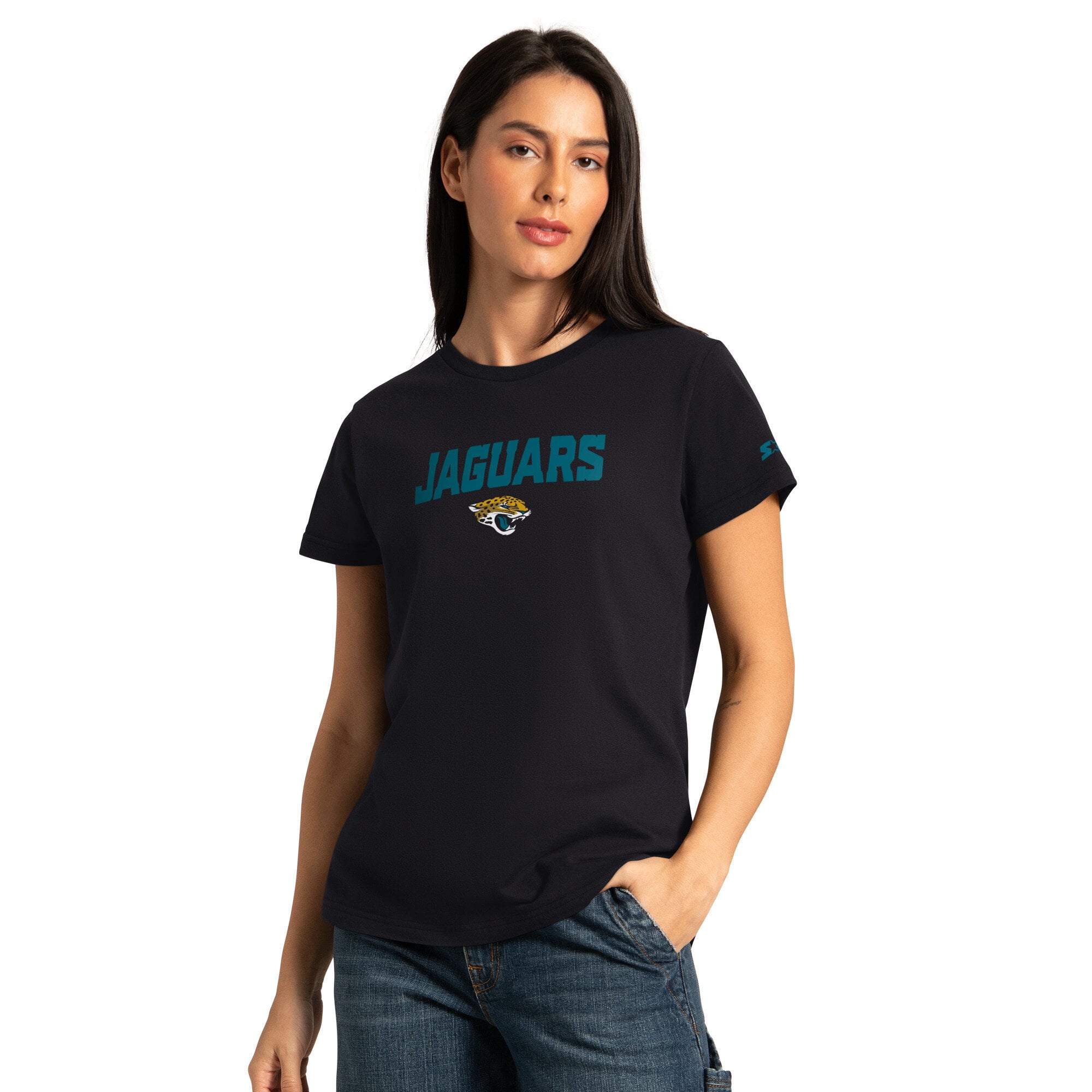 Women's Starter  Black/Ash Jacksonville Jaguars Short Sleeve & Long T-Shirt Combo Pack