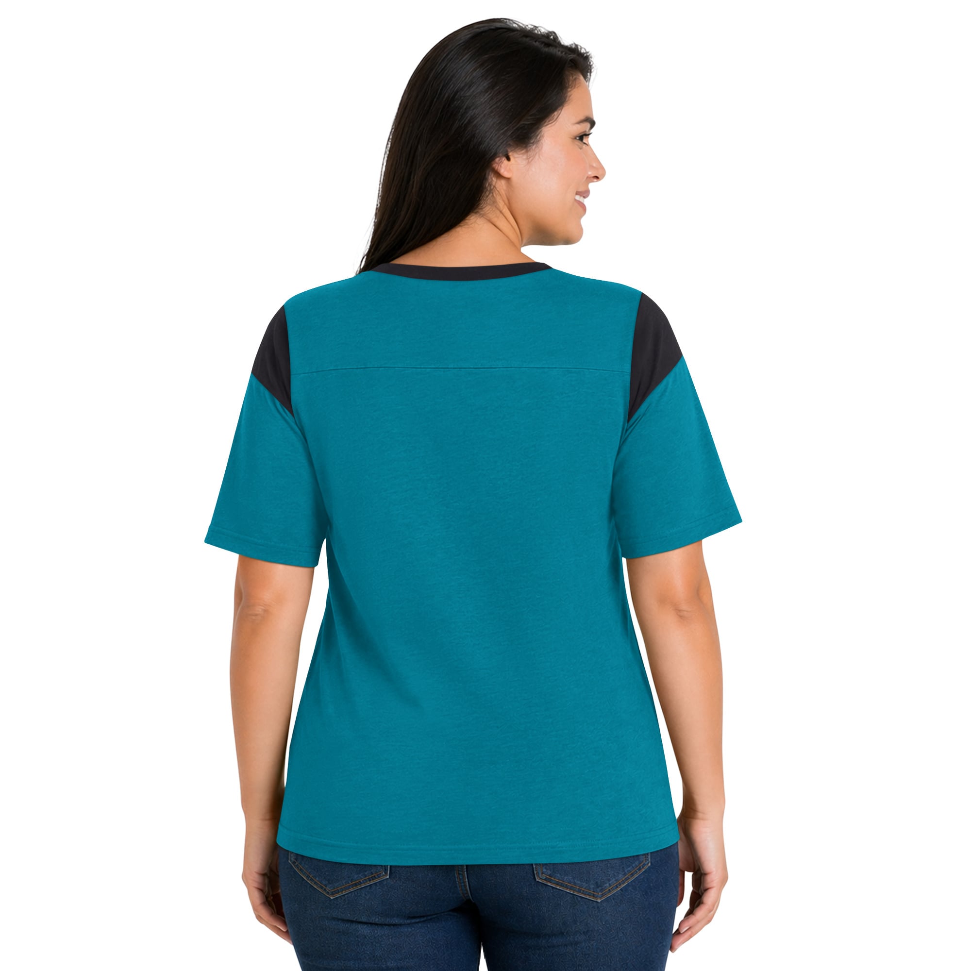 T-shirt Starter bleu sarcelle pour femme, Jacksonville Jaguars, grande taille, linebacker