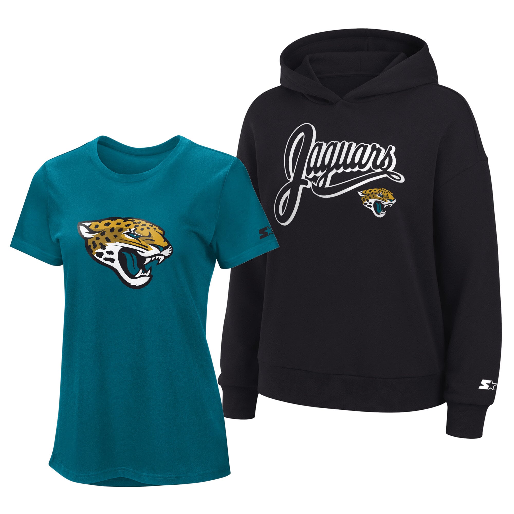 Ensemble sweat à capuche et t-shirt Starter pour femme, coloris turquoise/noir, Jacksonville Jaguars
