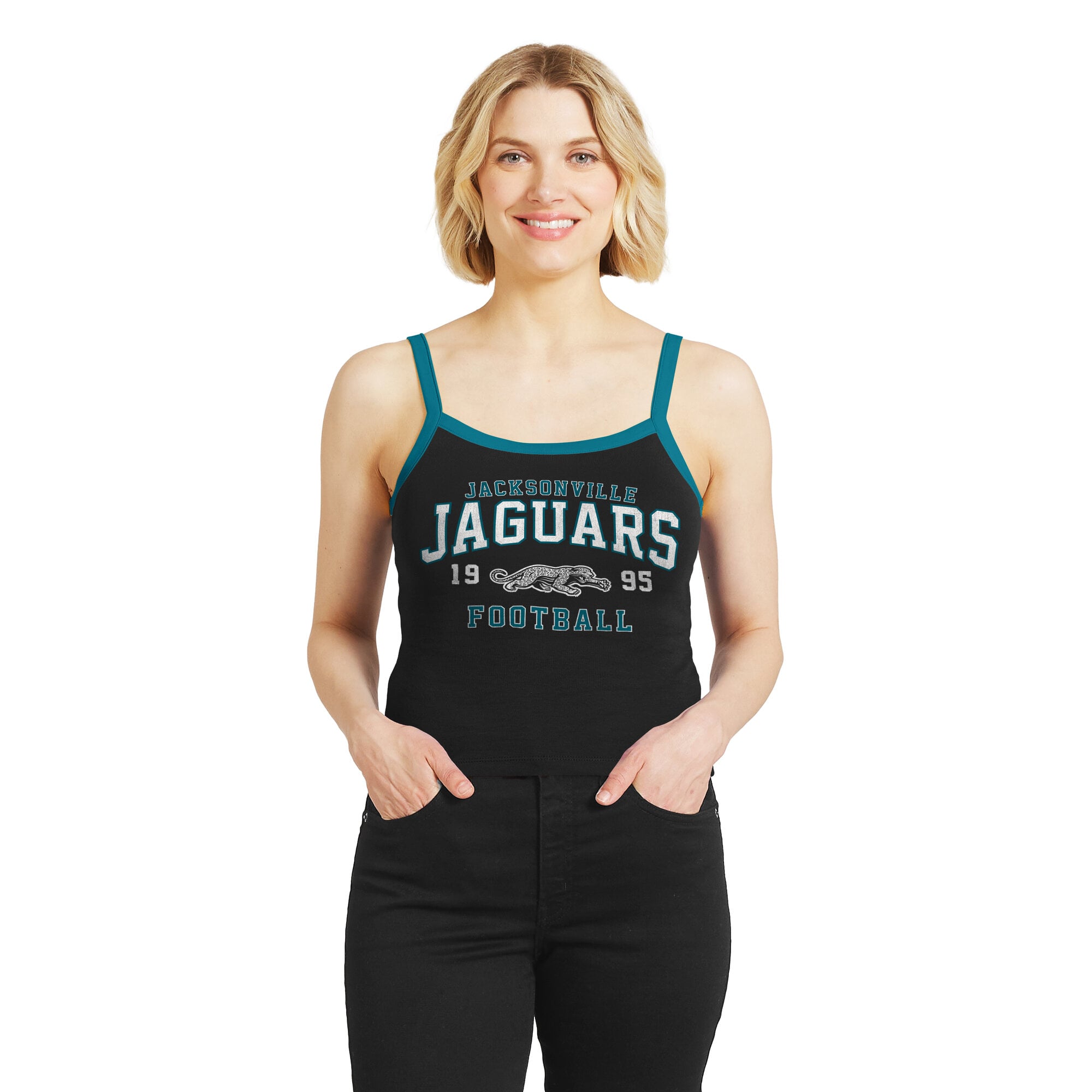 Women's WEAR by Erin Andrews  Black Jacksonville Jaguars Colorblock Tank Top