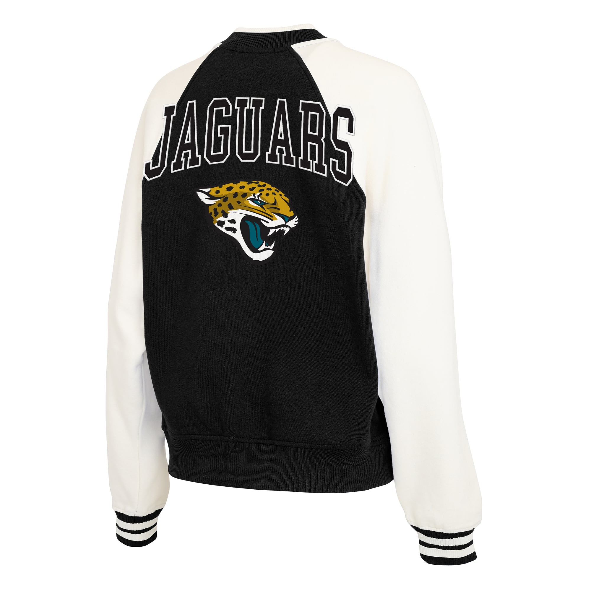 Veste polaire raglan zippée intégrale style rétro Jacksonville Jaguars pour femme, par Erin Andrews (WEAR by Andrews)