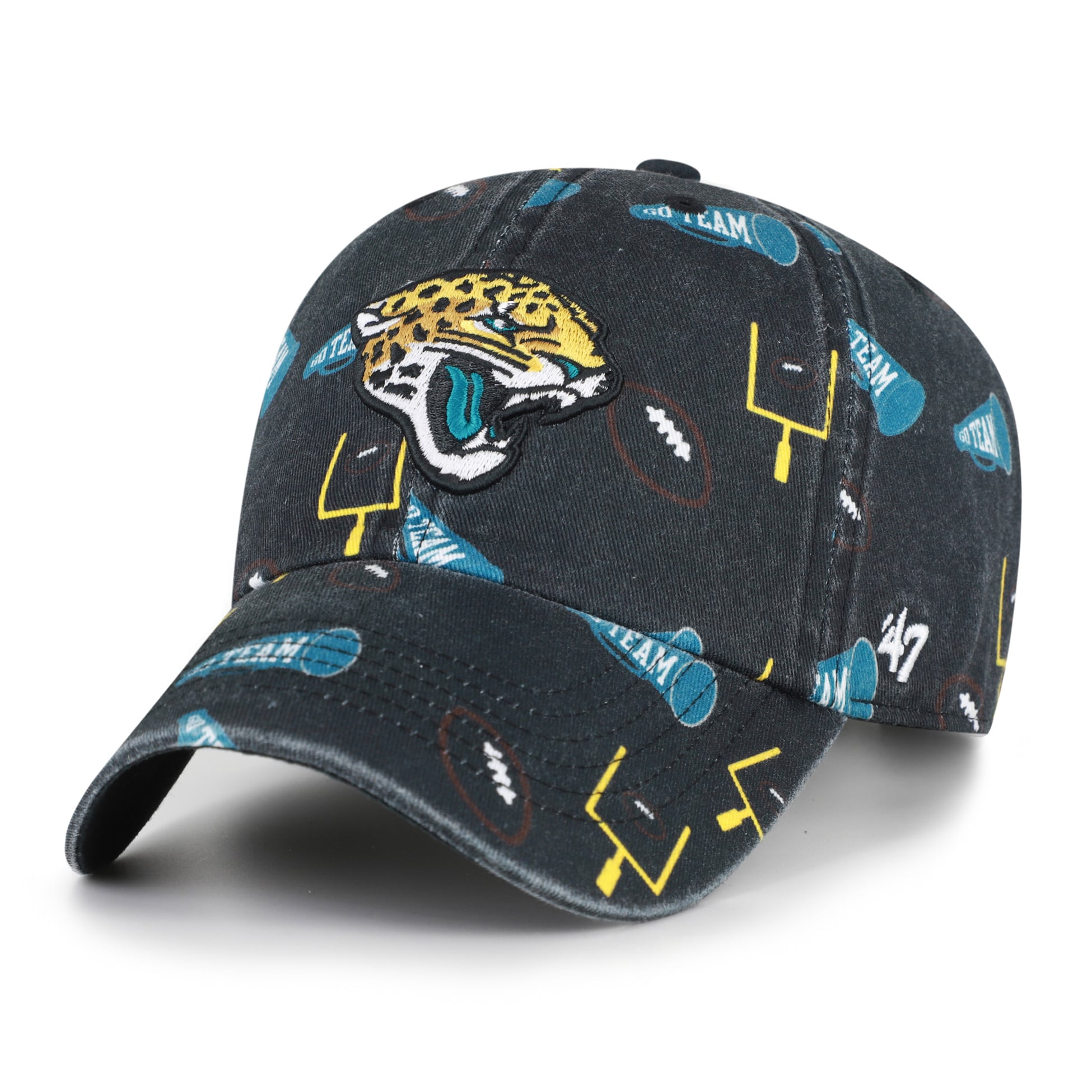 Youth '47 Black Jacksonville Jaguars Stomping Ground Clean Up Adjustable Hat