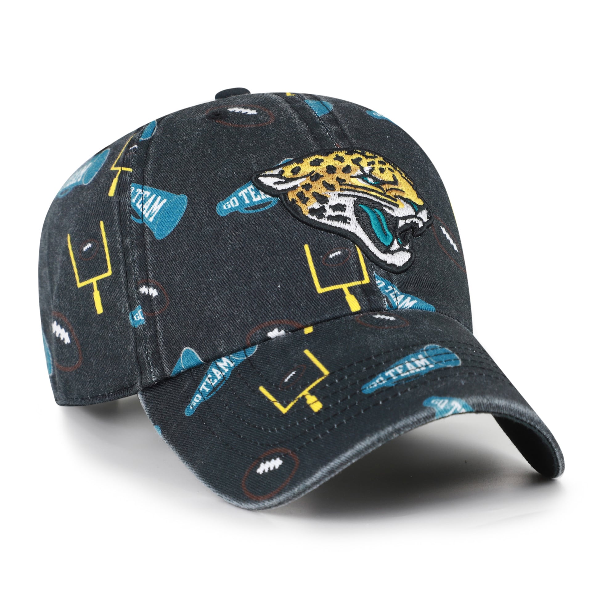 Youth '47 Black Jacksonville Jaguars Stomping Ground Clean Up Adjustable Hat